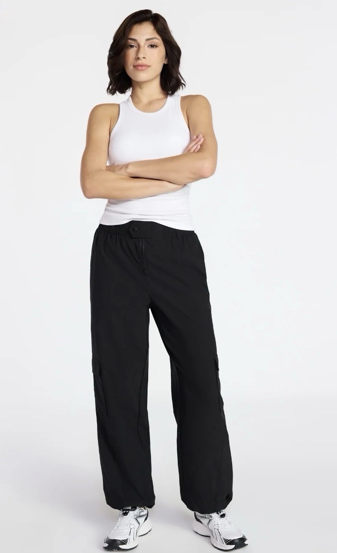 Avia Womens Outdoor Ripstop Jogger Pants, Comfort, Pockets Black Sports XXXL 22