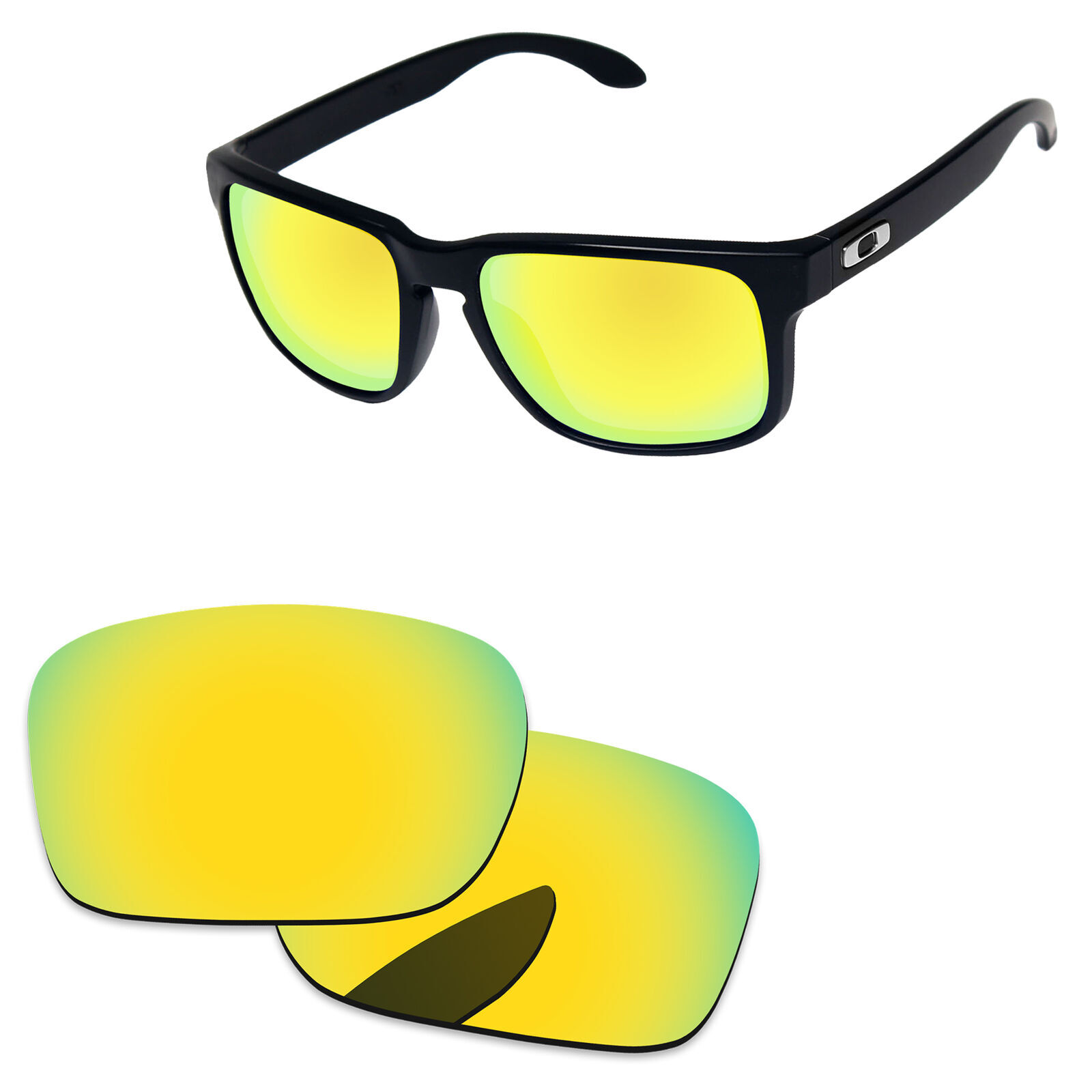 24K Golden Mirror Polycarbonate Replacement Lenses for-Oakley Holbrook OO9102