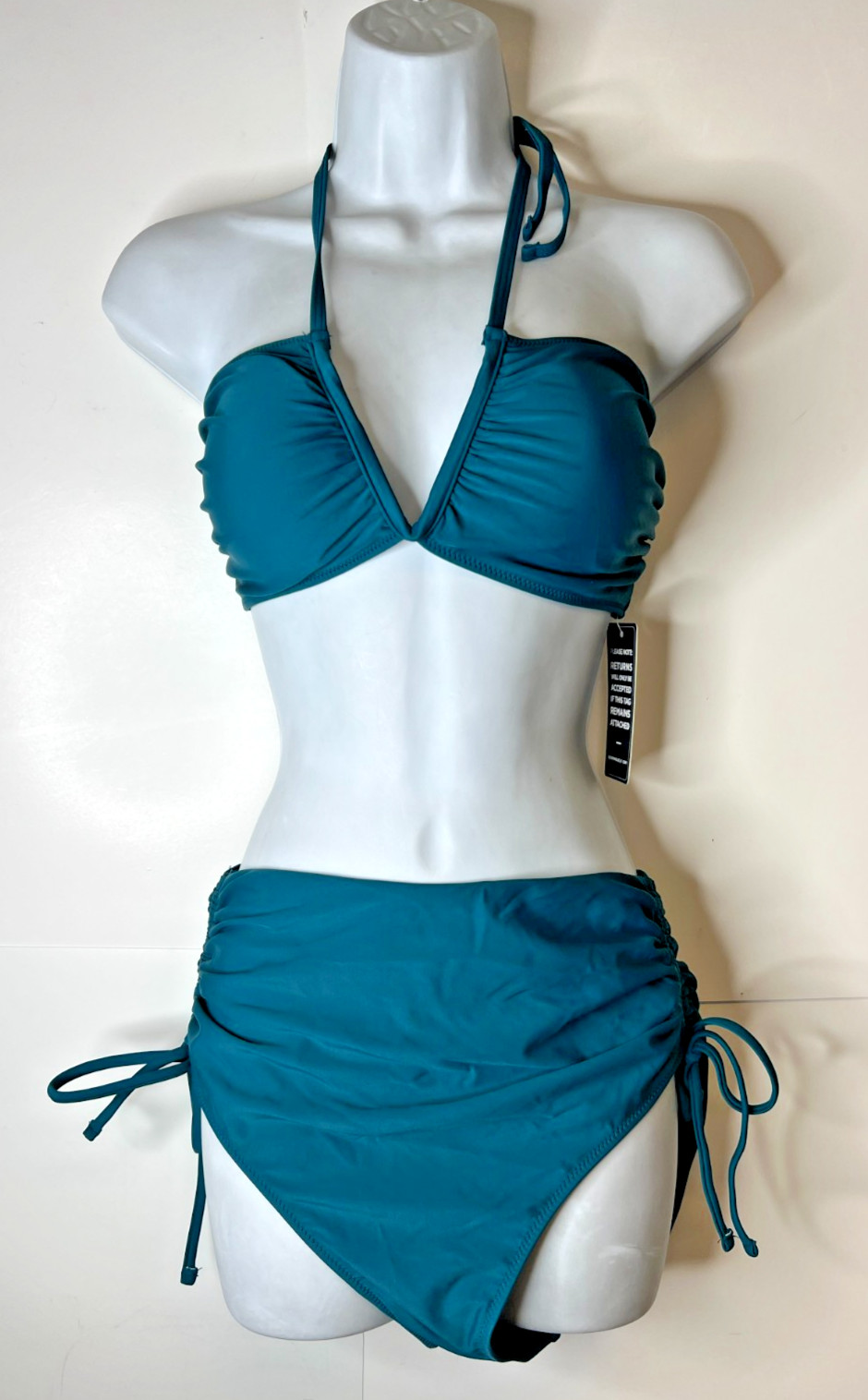 Blooming Jelly Teal High Waisted Bikini Set Size Medium Tummy Control 2 PC NWT