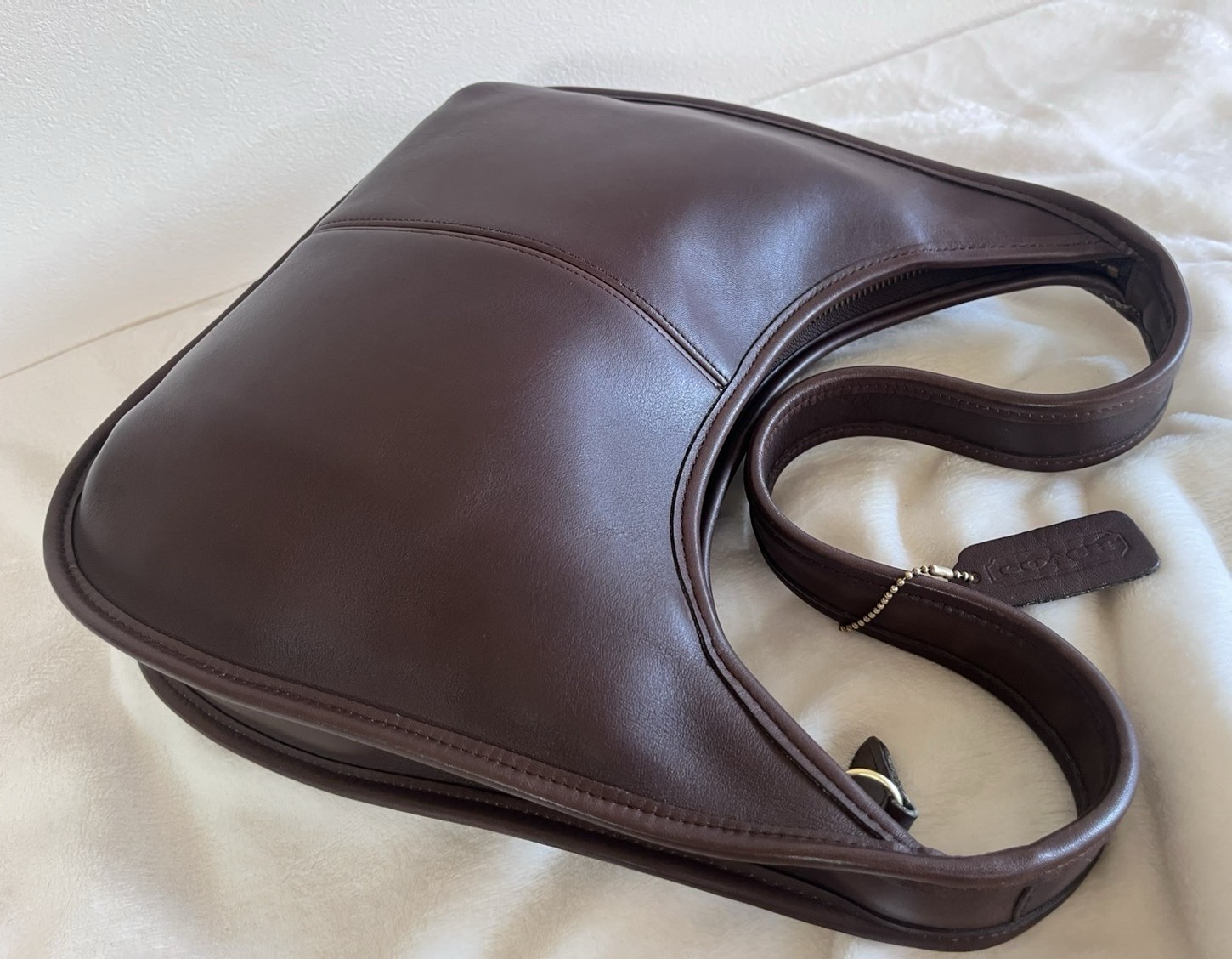 VGUC Vintage Coach 9025 Mahogany Brown Leather Ergo Shoulder Bag Made in USA