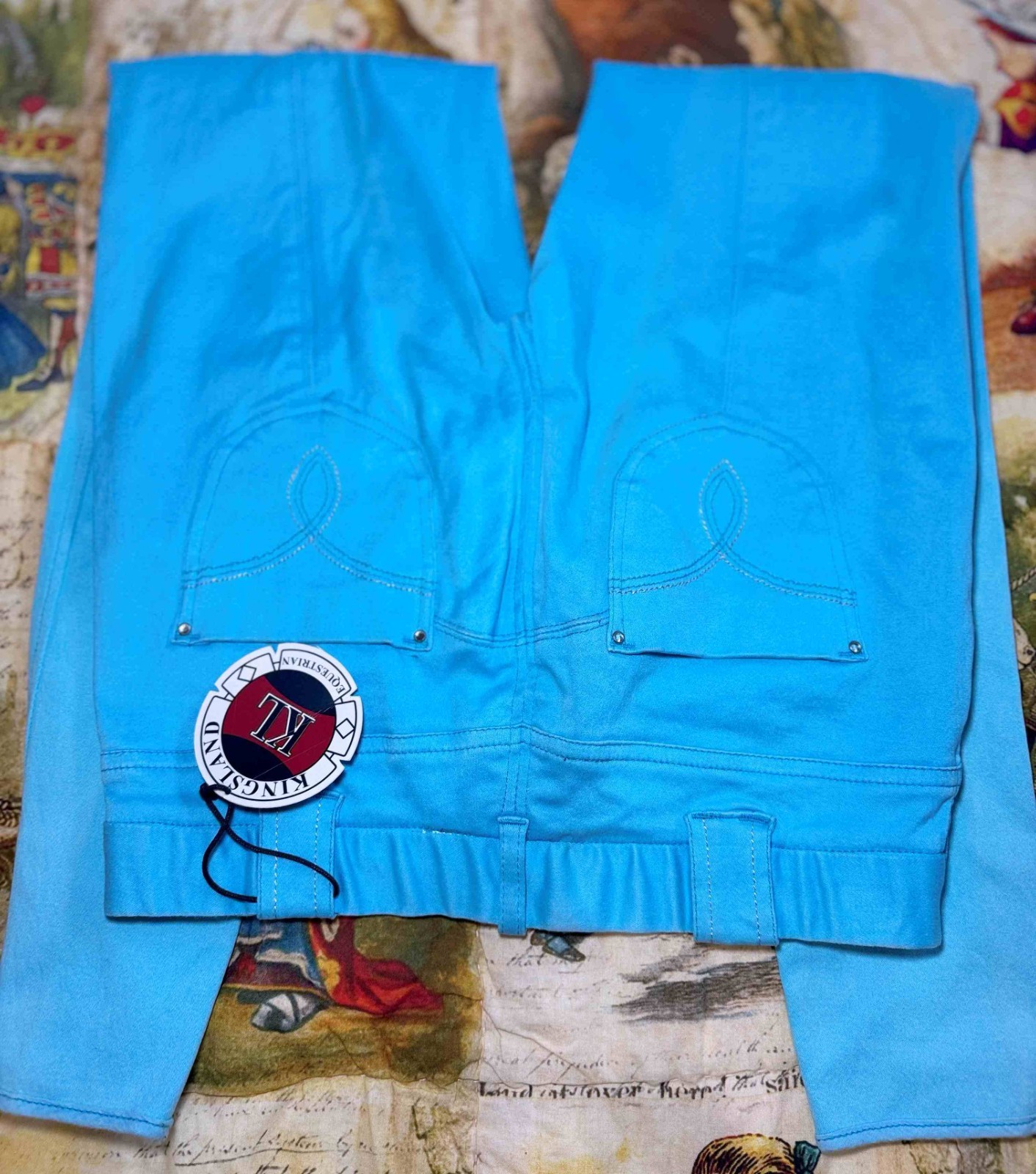 Kingsland Kelly Dip Dye Ocean Spray Bling Riding Breeches Size EU 34 US 24 NWT