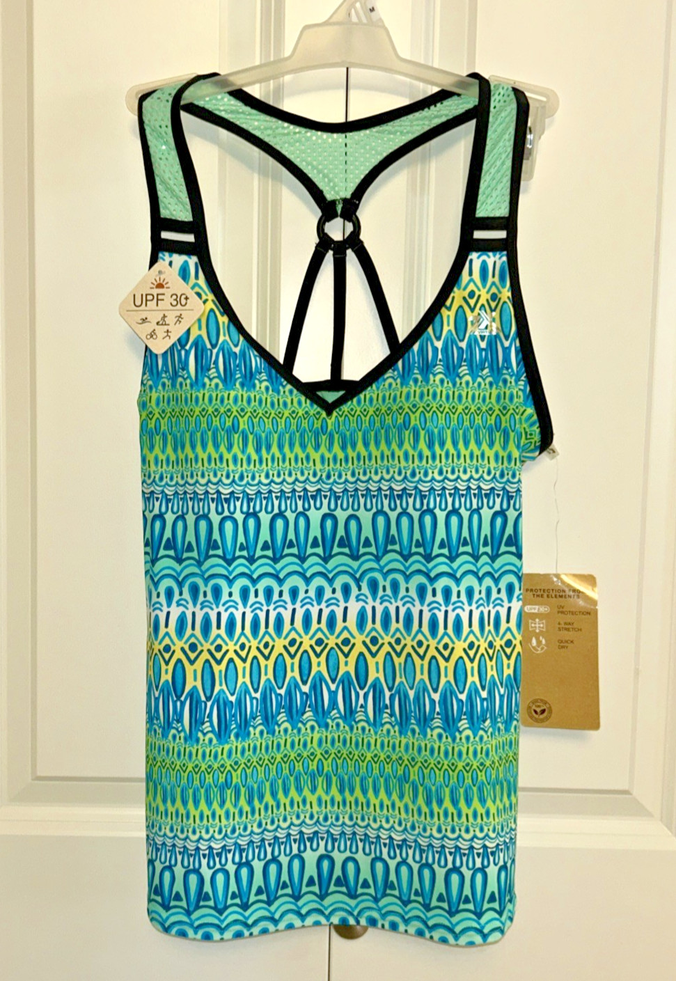 Zeroxposur Sun Smart Action Tankini M UV Protect 4-Way Stretch Quick Dry New NWT
