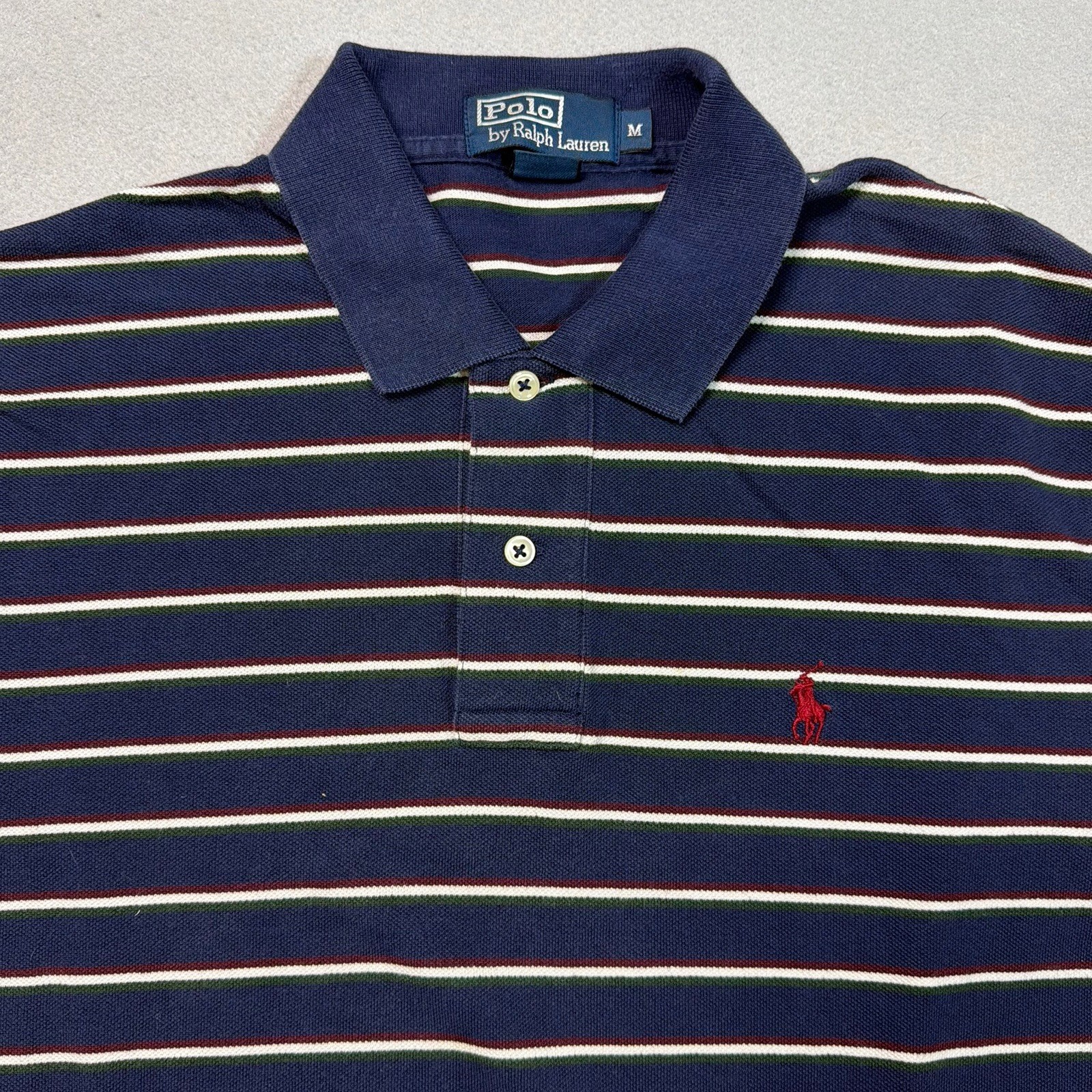 Ralph Lauren Polo Classic Blue White Stripe Pullover Shirt Size Medium