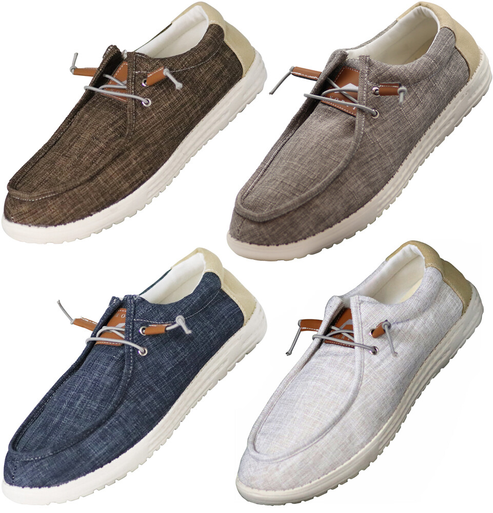 NORTY – Mens Slip On Lace Up Low Top Boat Loafer Comfortable & Lightweight Shoe