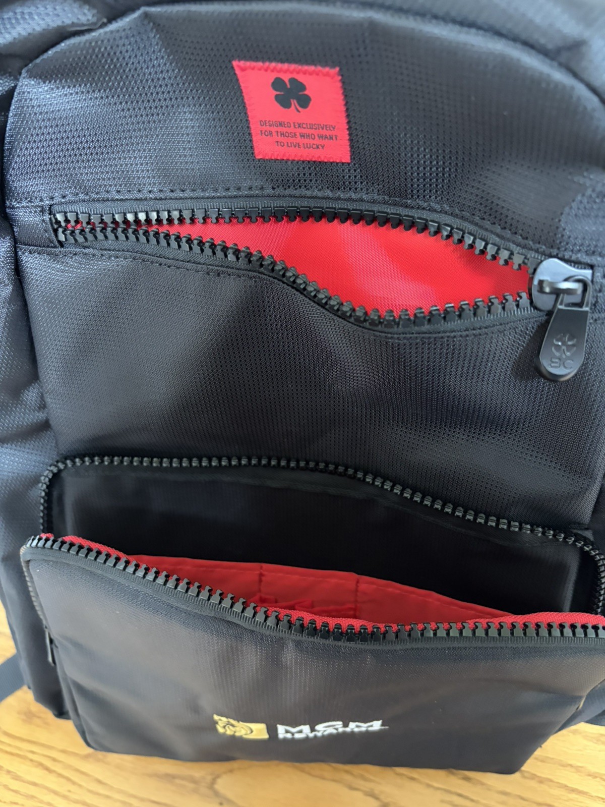 Black Clover Backpack MGM Rewards Logo Embroidered Black & Red-NWT