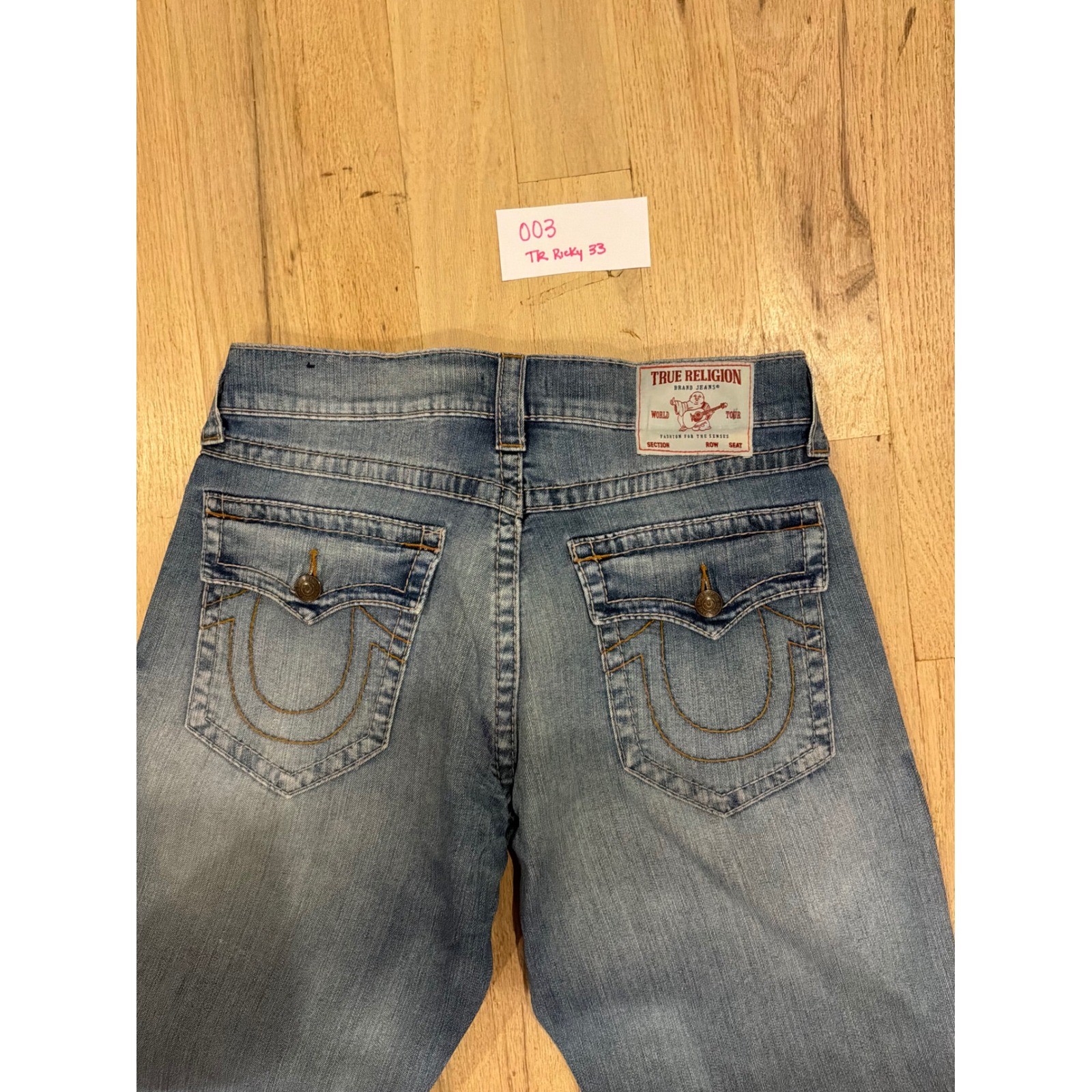 True Religion Ricky Relaxed Straight Jeans Mens 33×34 Blue Denim Medium Wash