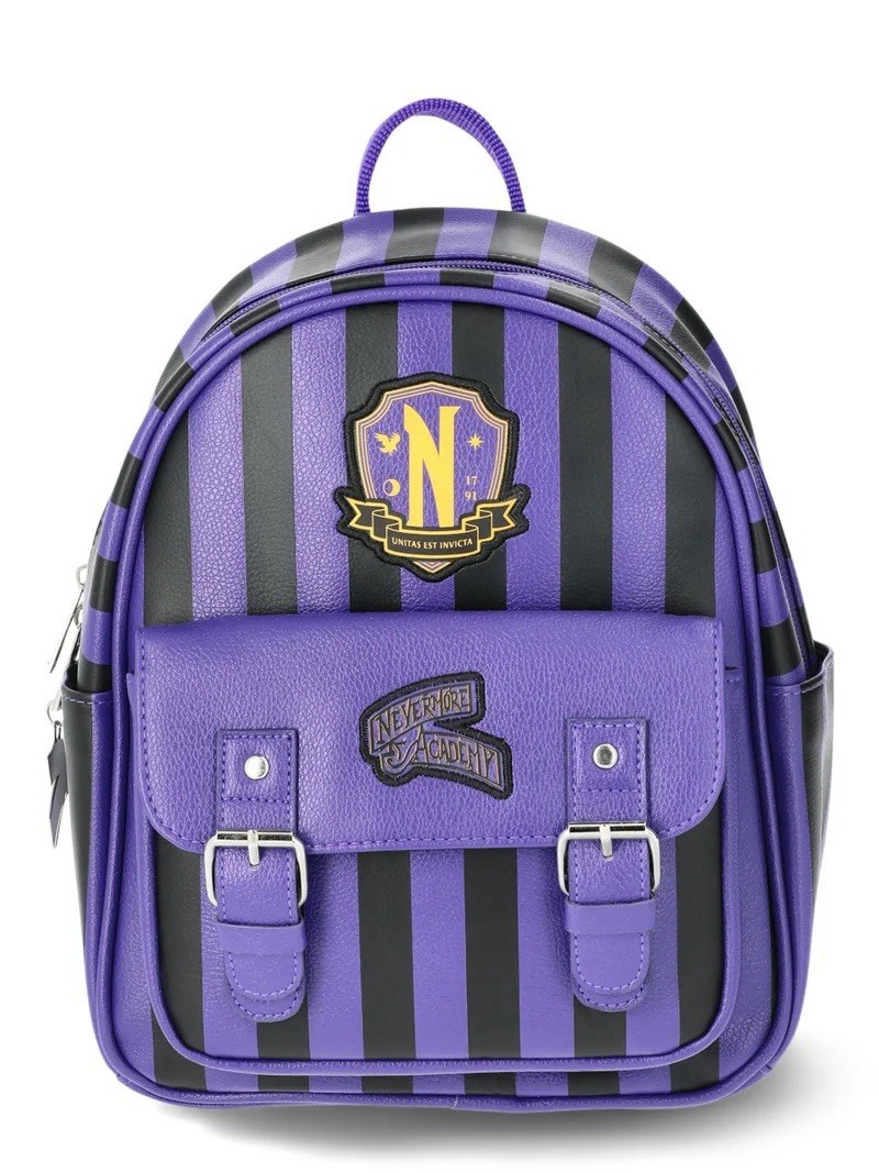 Accessory Innovations Wednesday Addams Nevermore Academy Striped Mini Backpack