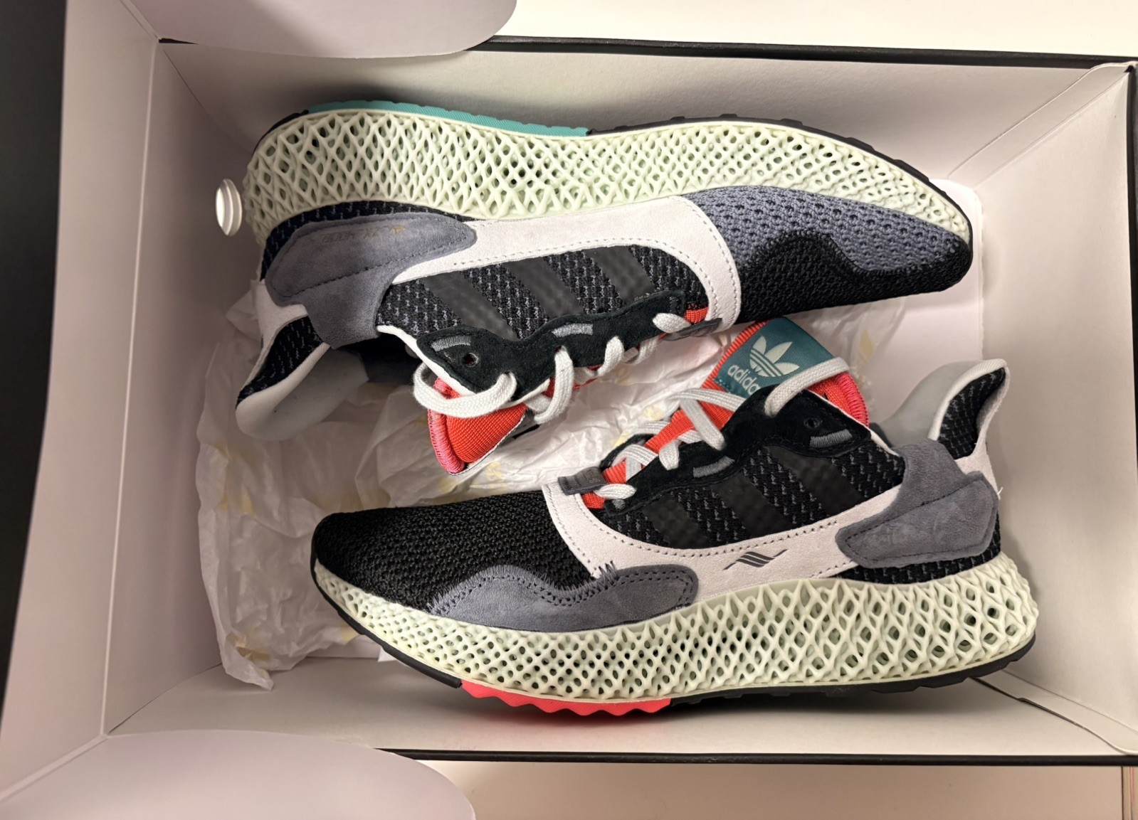 Adidas ZX 4000 4D BD7931 Black Onix US 6 EU 38 2/3 New Original Box Futurecraft