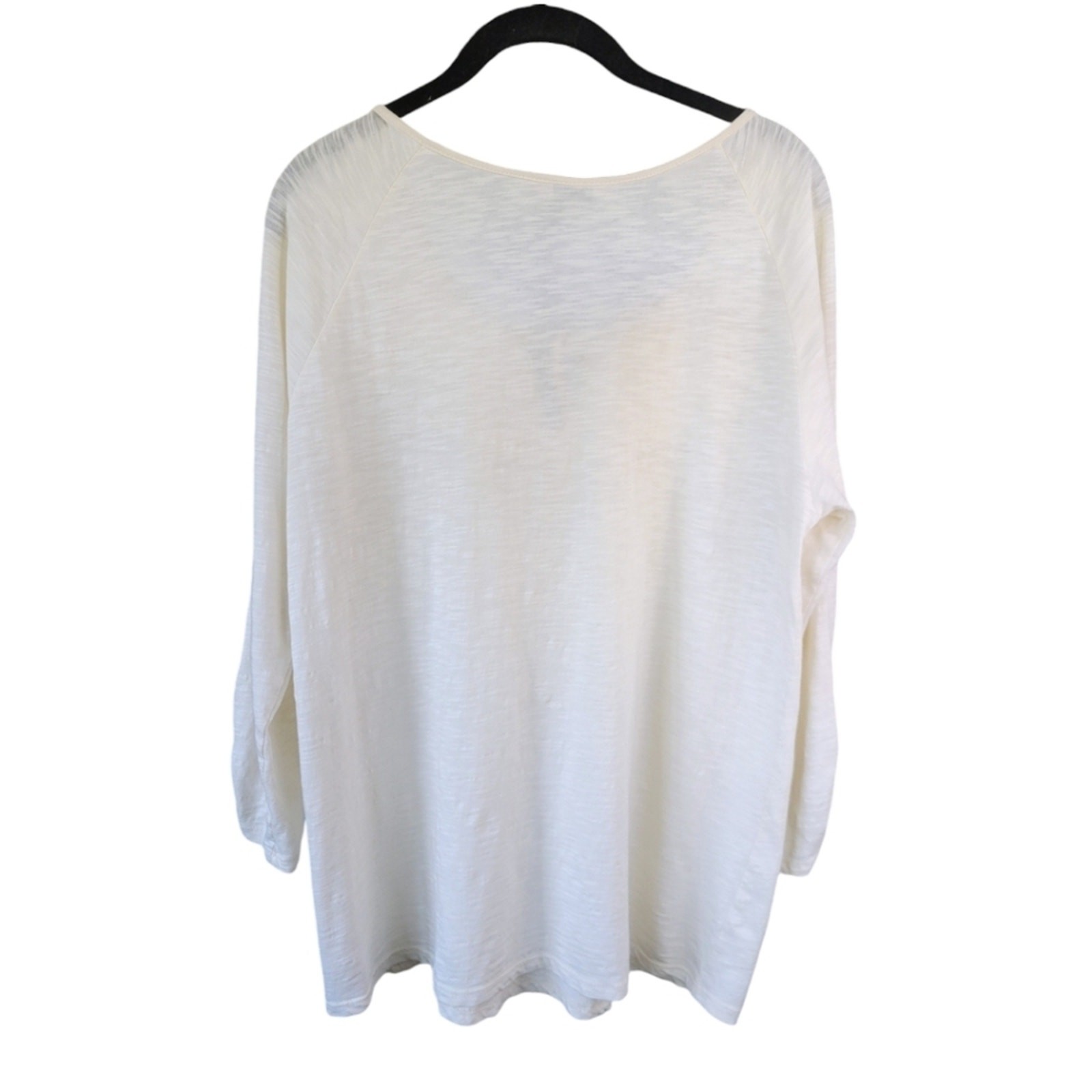 Lucky Brand Sz L Embroidered Cotton Peasant Cottagecore Blouse Top Cream