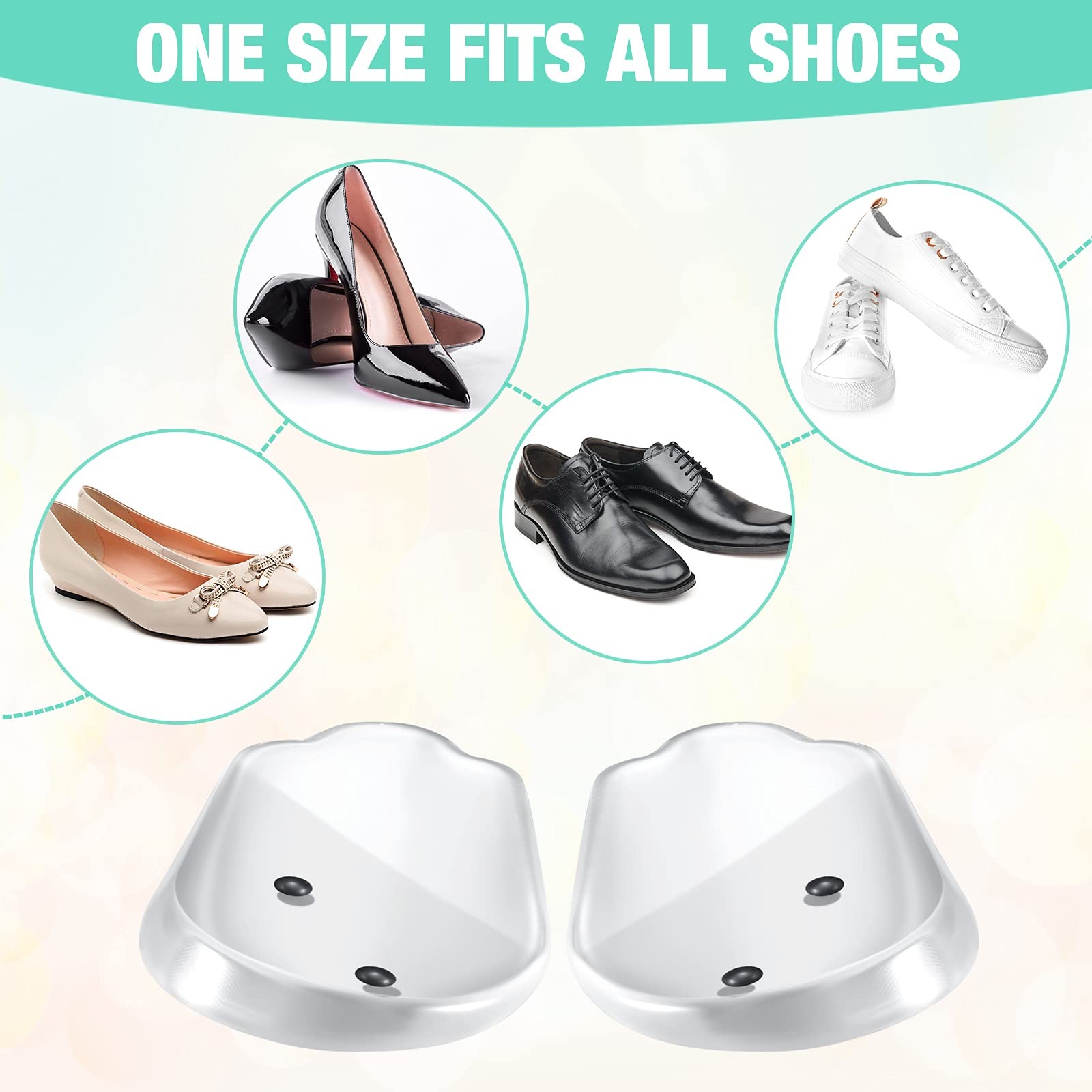 4 Pairs Medial Lateral Supination Wedge Insoles Silicone Shoe Heel Inserts