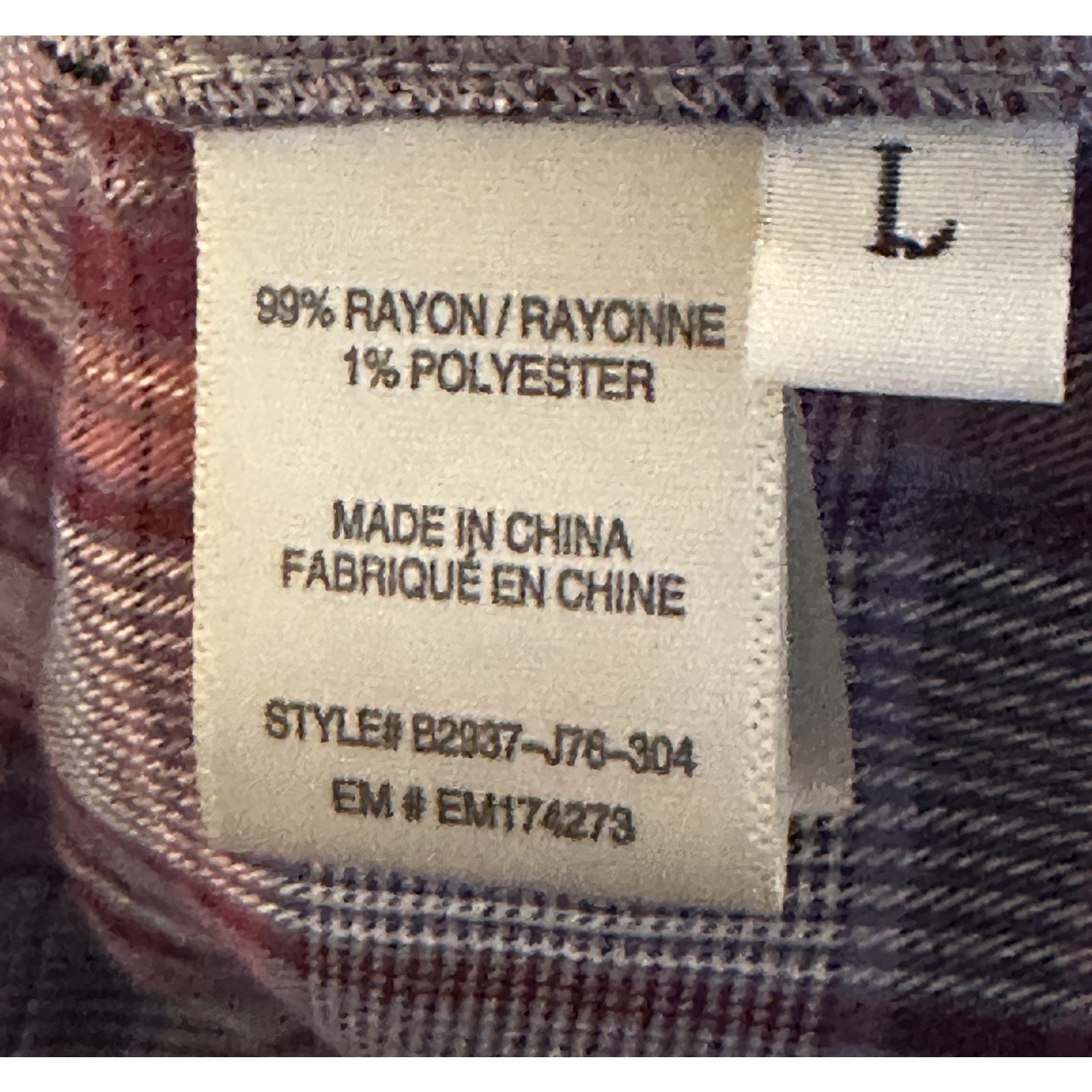 Bella Dahl Trimmed Flowy Top Womens Large Multicolor Plaid Shimmer Preppy Shirt