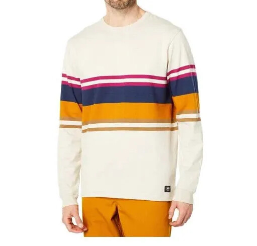 Vans Men’s Lynwood Oatmeal Multi Stripe Long Sleeve Tee (VN0A5KG82N1) Size M-NWT