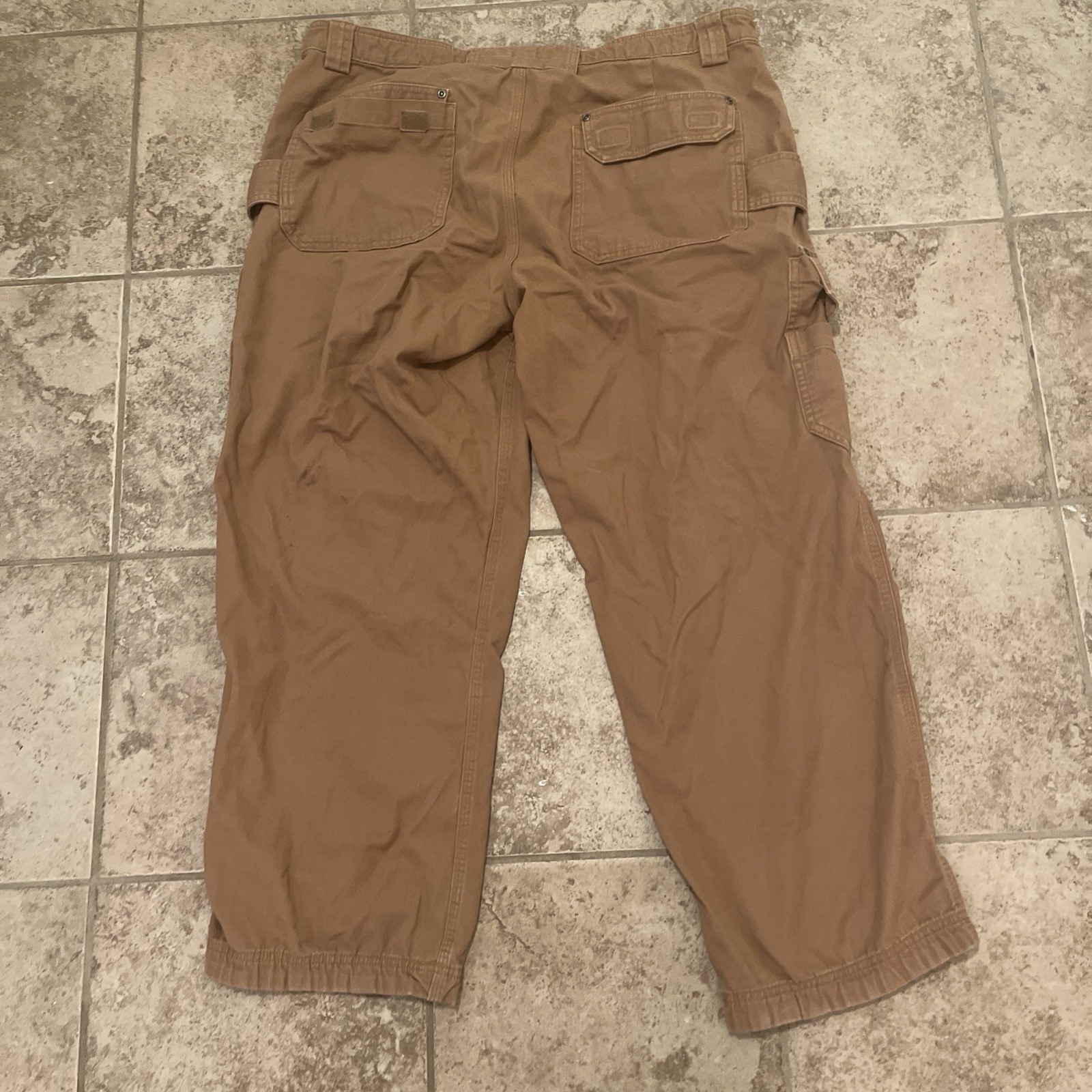 Duluth Trading Pants Flex Fire Hose Mens 37×30 Ultimate Cargo Brown Six Pocket