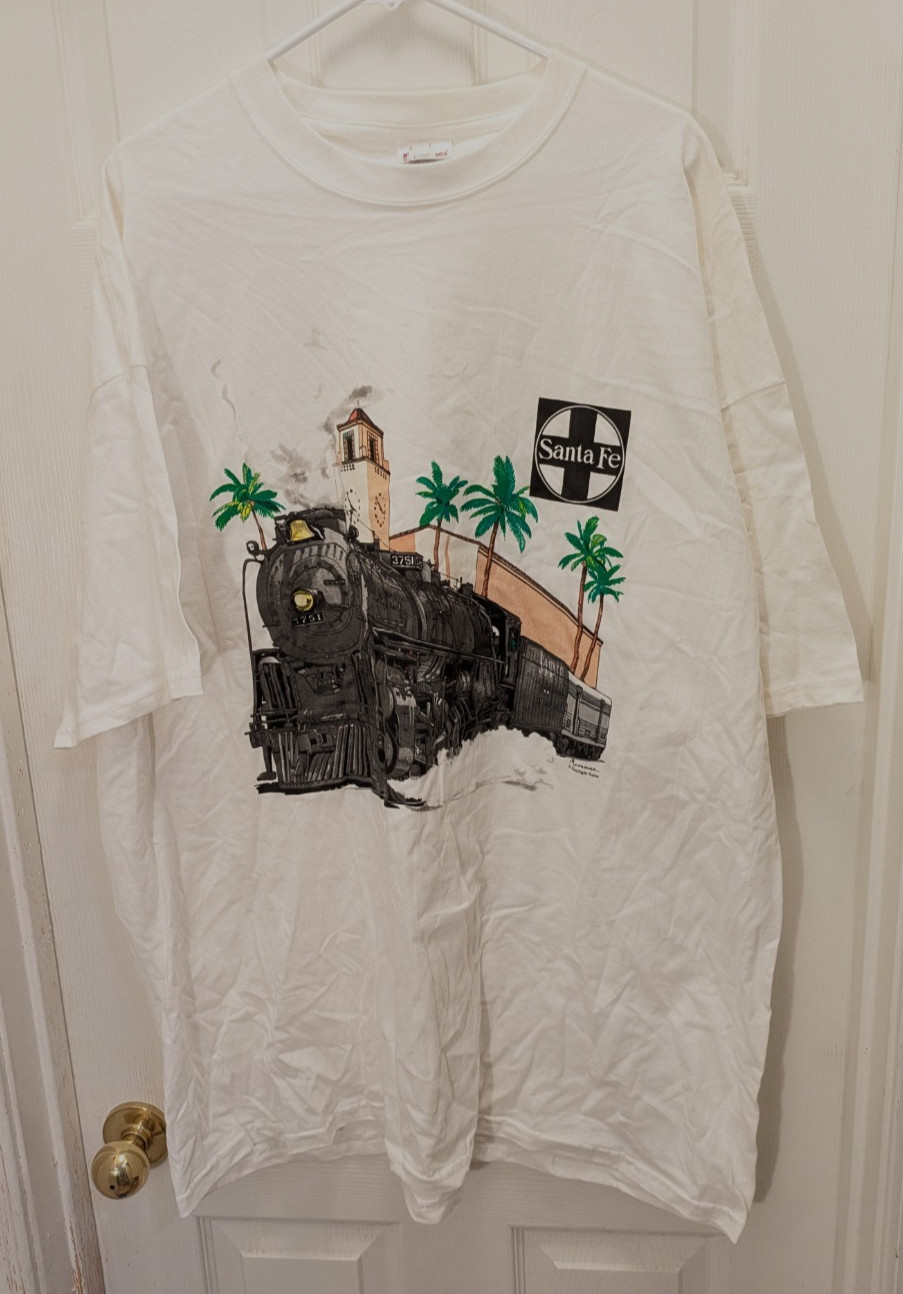 Vintage Santa Fe Train Railway T Shirt XXXL Daylight sales Hanes Myardner 3x