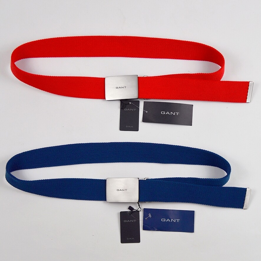 GANT Solid Canvas Belt Men’s Women’s Fabric Belt Pants S/M (3.44ft x 1.48in) Red