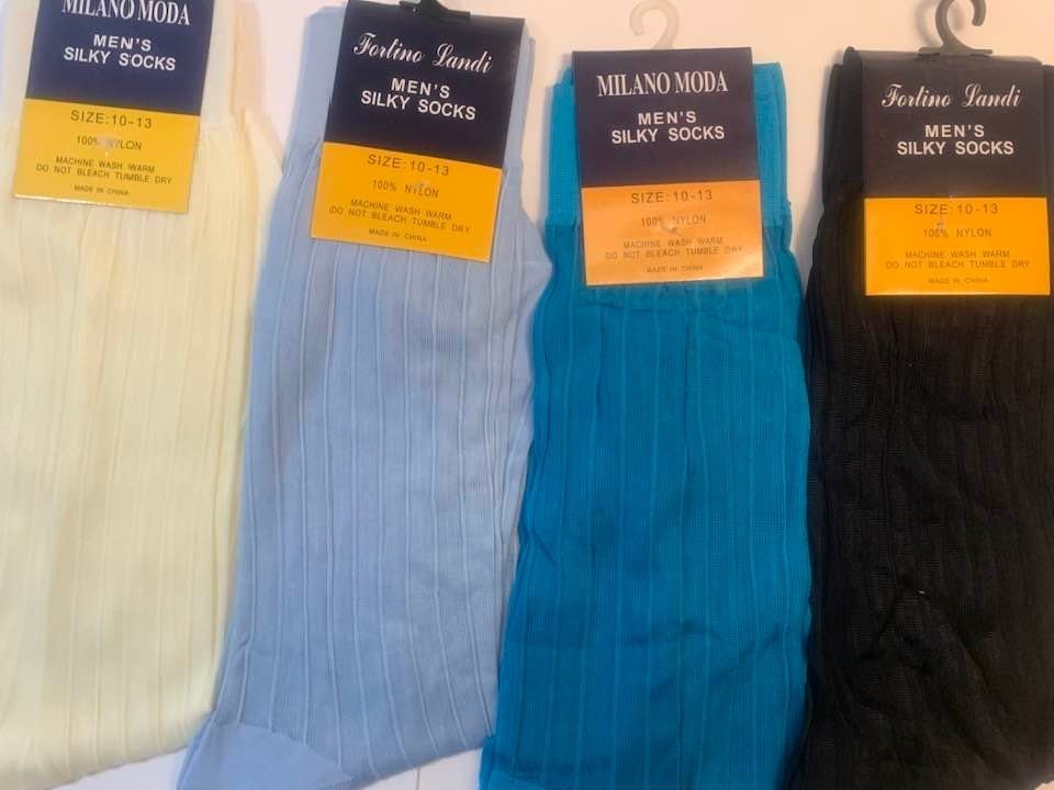 Men’s Sheer Dress Socks Silky Feel