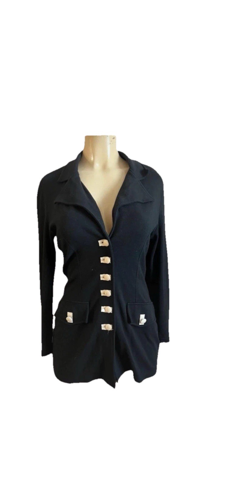 Morgan de Toi Vintage Black Fitted Blazer Jacket From 2000s Y2K Size S/M Women’s