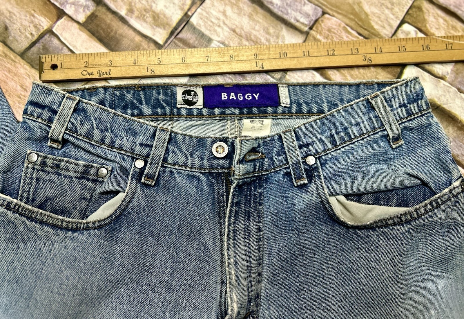 Vintage Levi’s SilverTab Jeans BAGGY 32×30 USA Paint Splatter Grunge Y2K