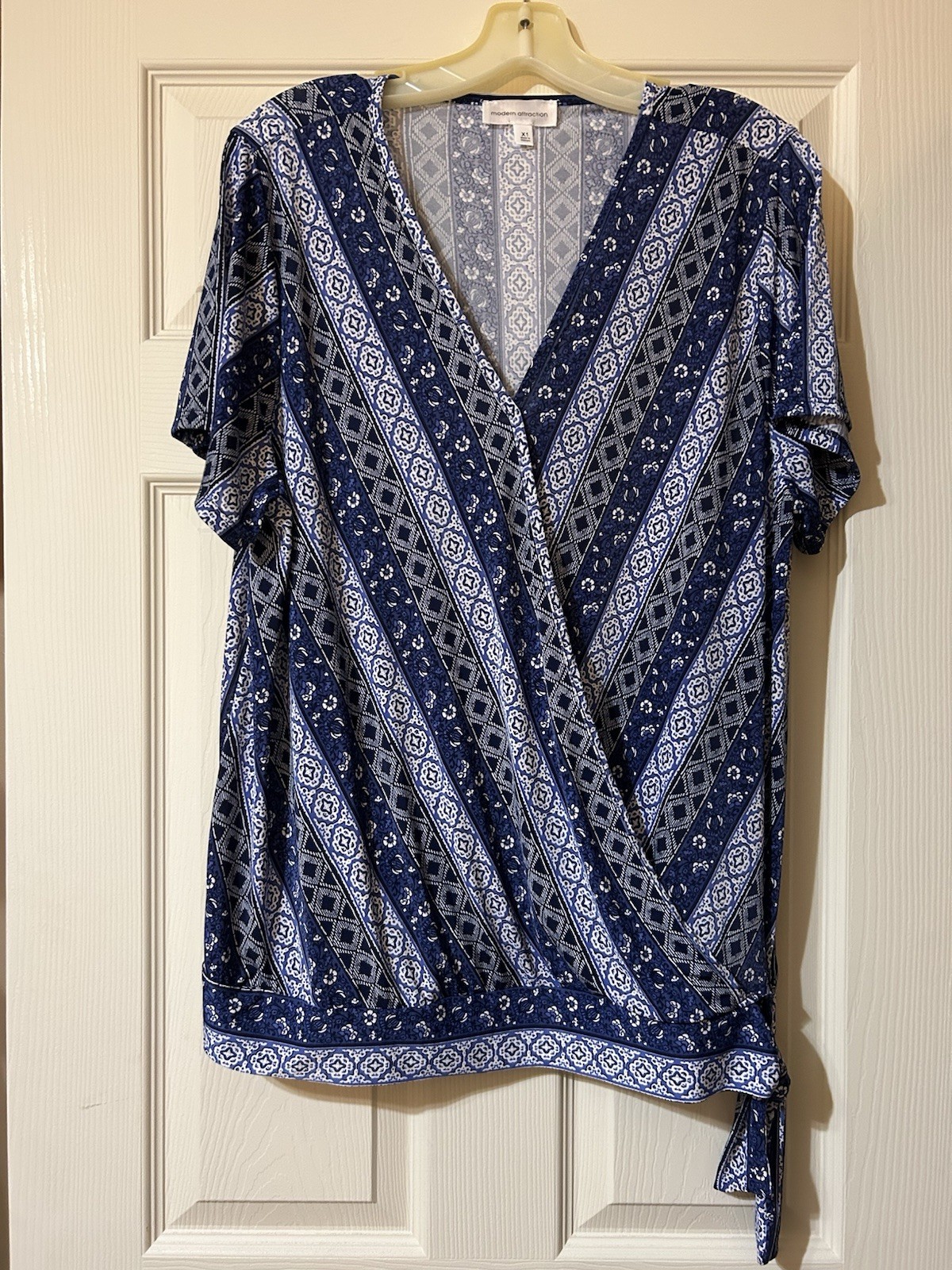 Women’s Size 1X Blouse Boho Lagen Look Office Smart Casual Travel Beach Resort