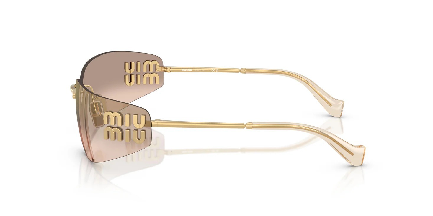 Miu Miu MU A51S Gold/Brown Gradient With Light Mirrored (5AK20P) Sunglasses
