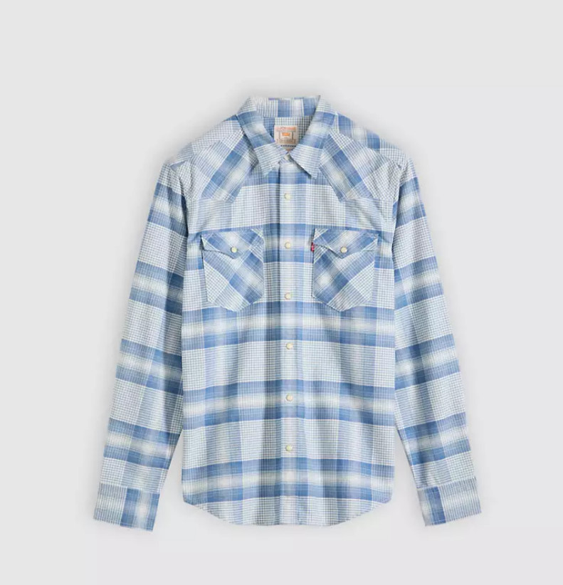 Levi’s Classic Western Standard Fit Shirt, Aldo Plaid Allure Twill – Blue