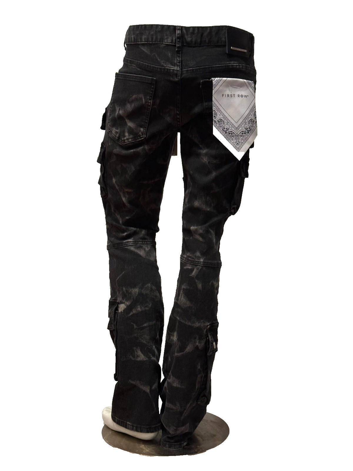 New ! Men’s First Row Stacked Fit Jeans balck washed Denim (typhoon) Skinny