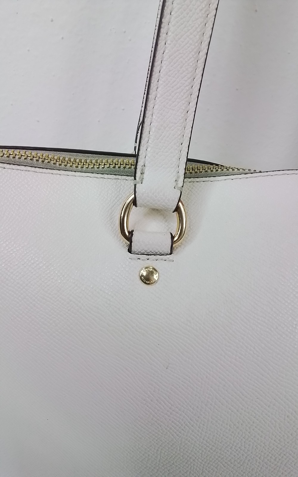 Coach Gallery Leather Tote Purse Gold/Chalk F79608 #J3032