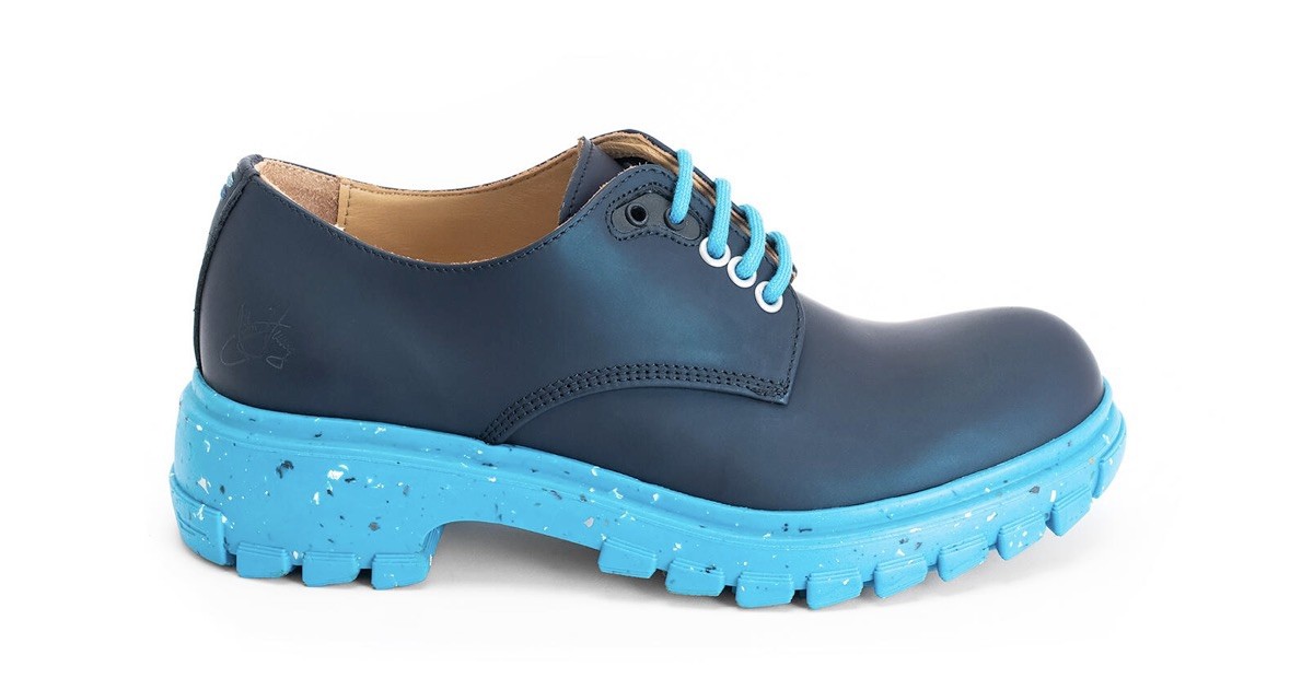 Fluevog EXCELLENT Official Tuesday Classic everyday blue/turquoise derby -12