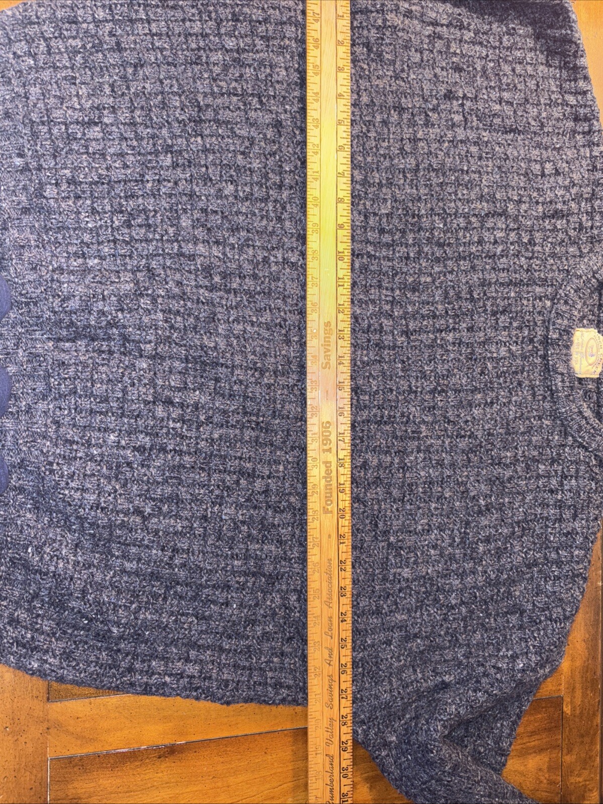 Men’s XL Birch Creek Sweater Cotton Wool Made USA Fisherman Style Gray Warm