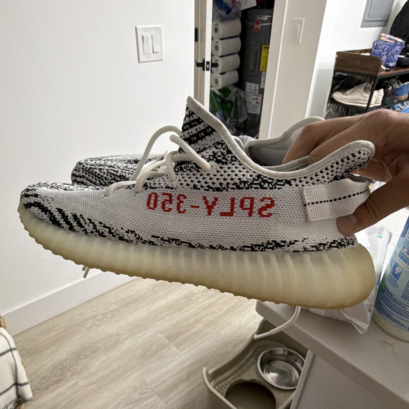 adidas Yeezy Boost 350 V2 Zebra CP9654 Kanye West White/Core Black/Red Men
