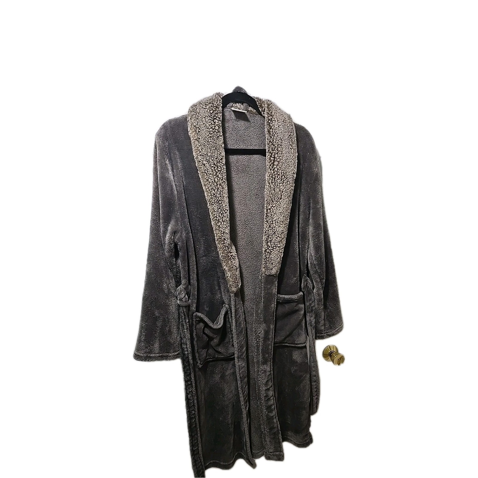 Women’s One Size Fit Most Grey Plush Robe