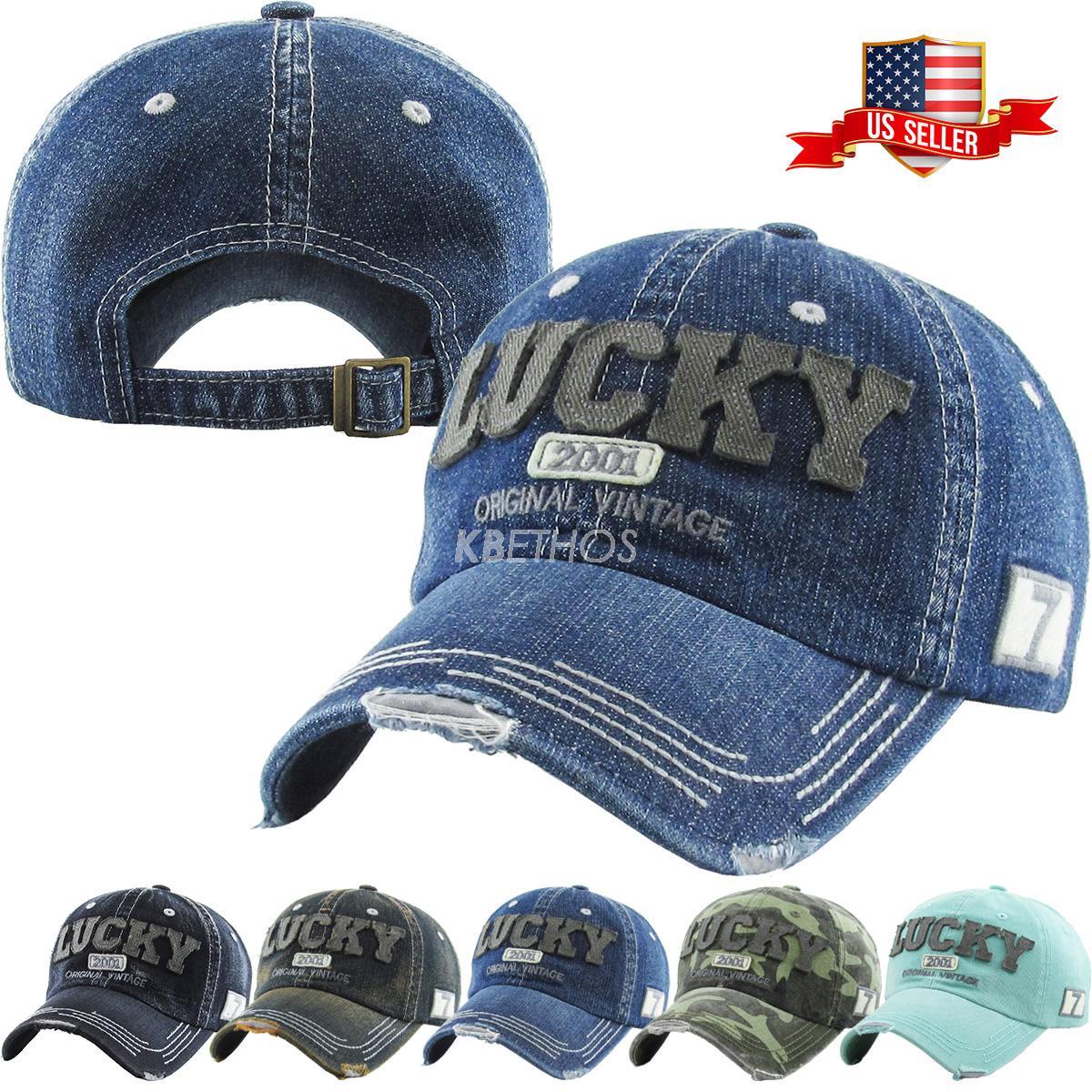 Vintage Distressed Hat Baseball Cap – Lucky Denim – KBETHOS