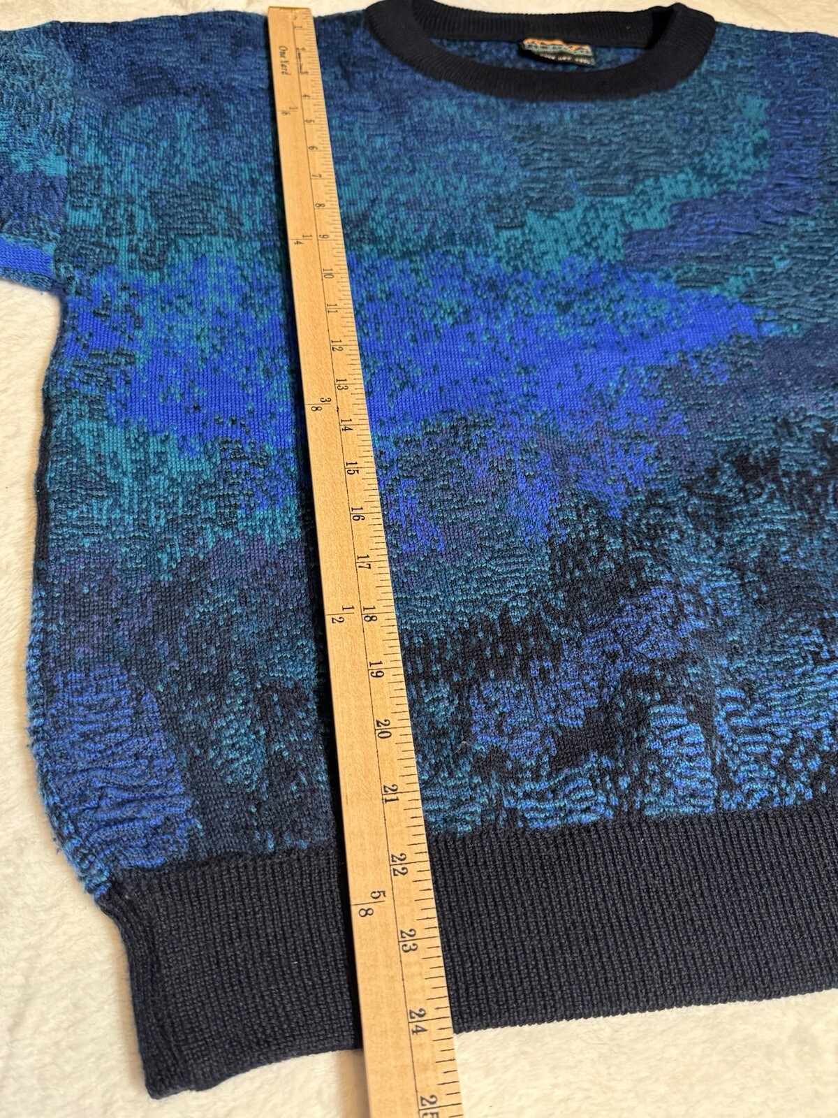 Vintage Far Horizons Australia Wool 3D Knit Textured Grandpa Sweater Sz M