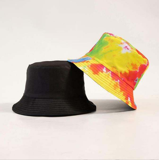Tie-Dye Bucket Hat Cap Double-sided Bucket Hat Fisherman’s Cap Men Women Cotton