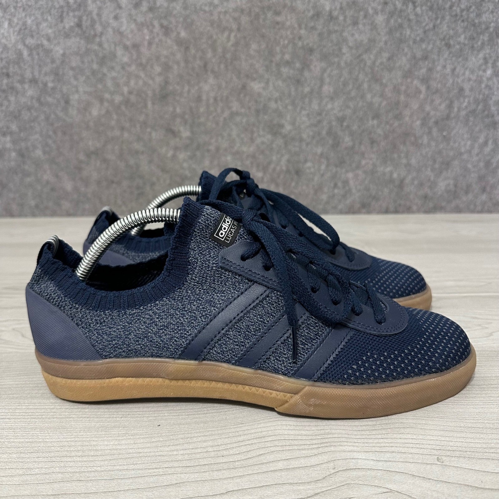 Adidas Lucas Premiere PK Mens Size 9 Navy Blue Primeknit Gum Sole Skate