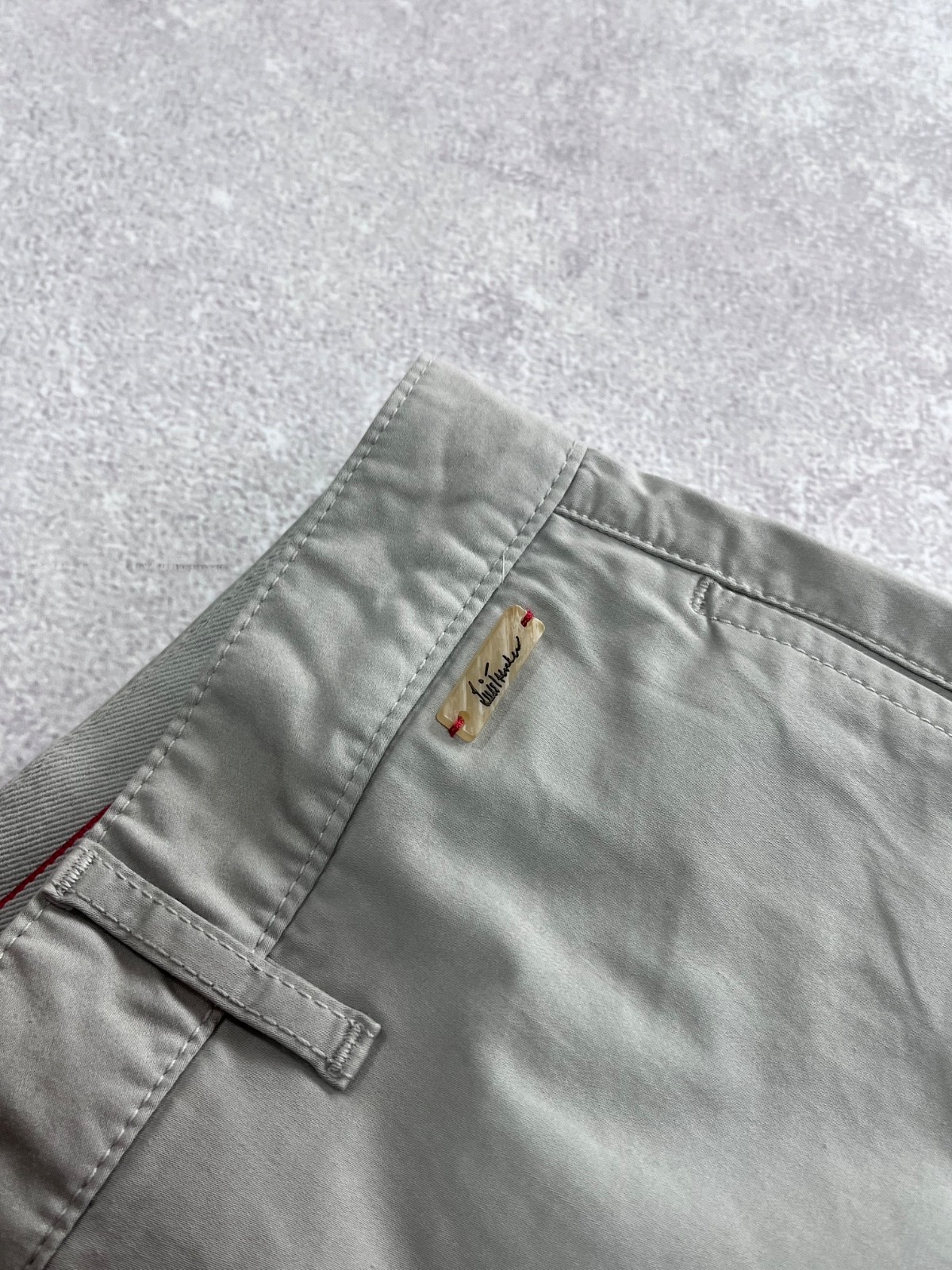 Luis Trenker Men’s Chino Pants Size 48 Gray Cotton Blend Casual Trousers Luxury
