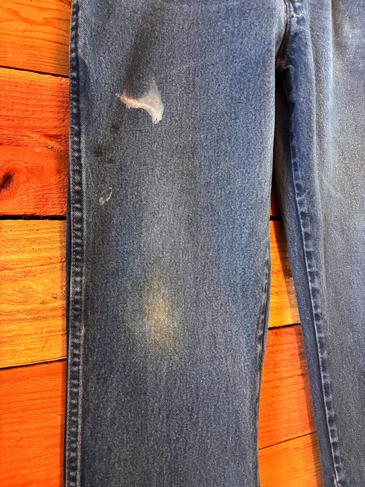 Vintage Wrangler 936PWD Cowboy Cut Jeans 36×27 Distressed Workwear Paint USA Wes