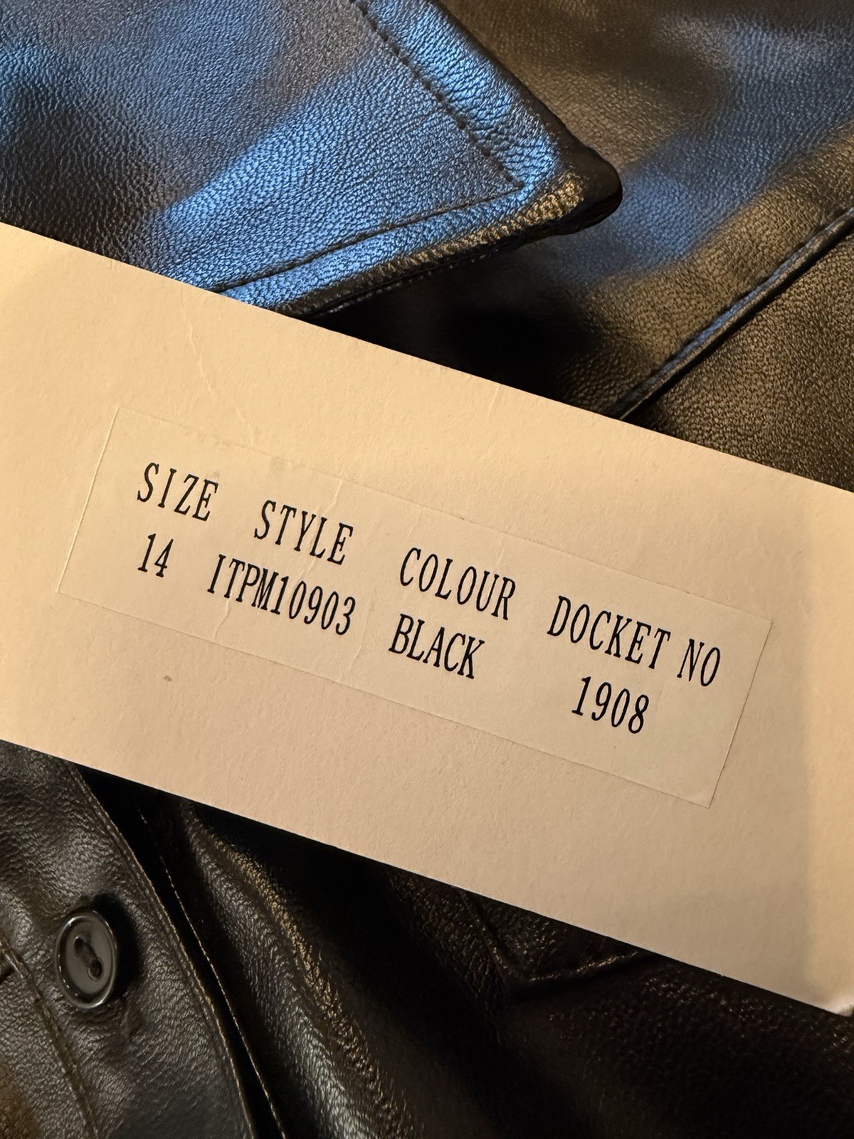Violet Romance Women’s Black Belted Button Faux Leather Jacket Size 14