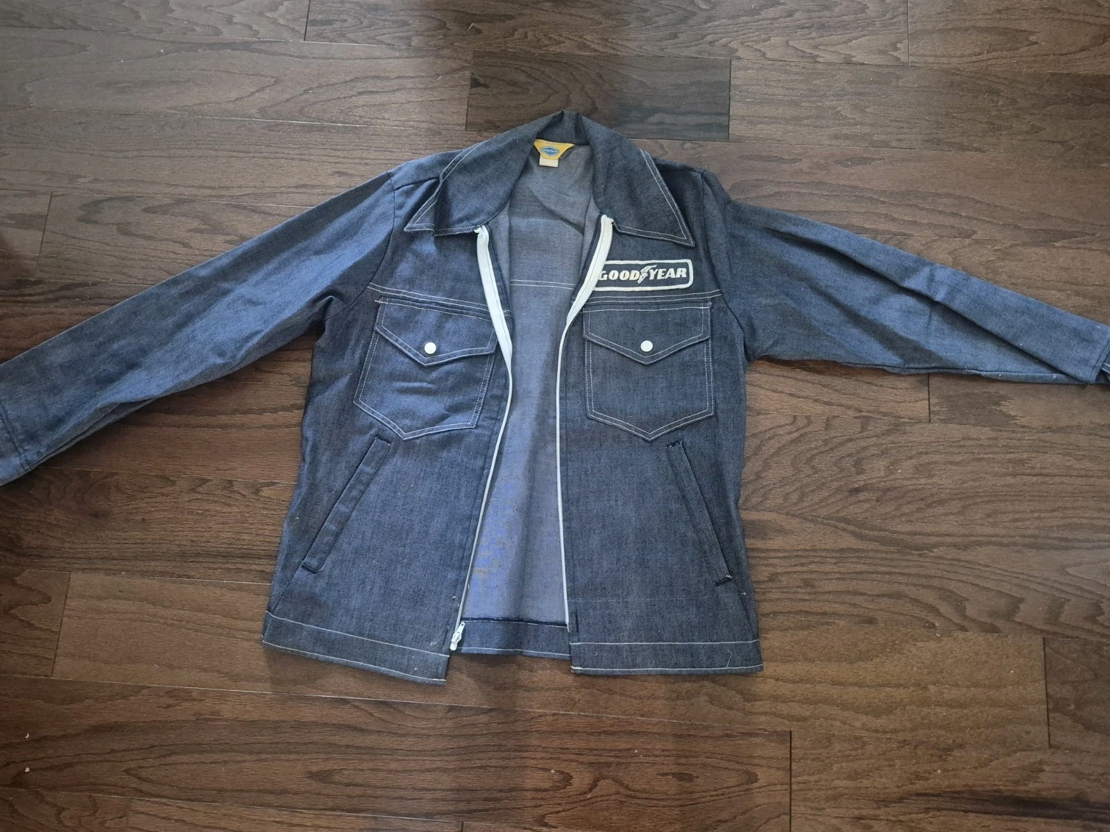 Goodyear 1970’s original denim pit jacket Vintage Size Medium