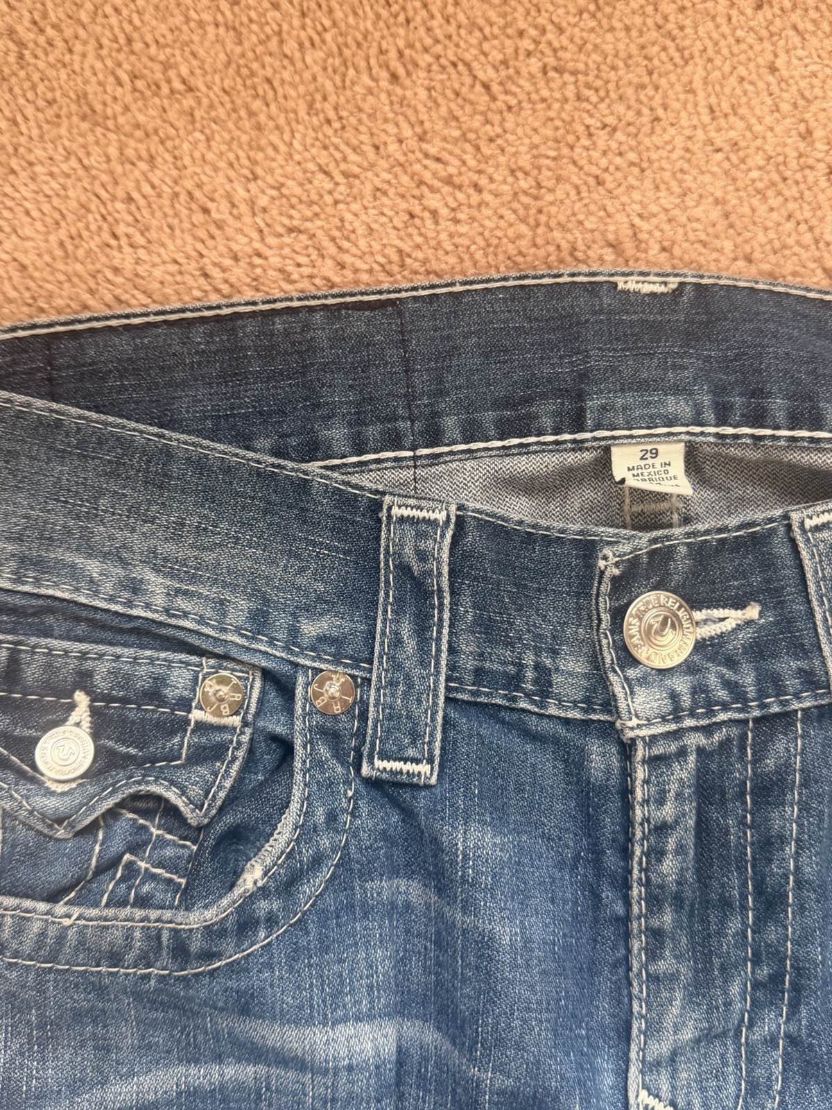 True Religion Ricky Straight Jeans Men’s Size 29 Distressed Y2K Designer Denim