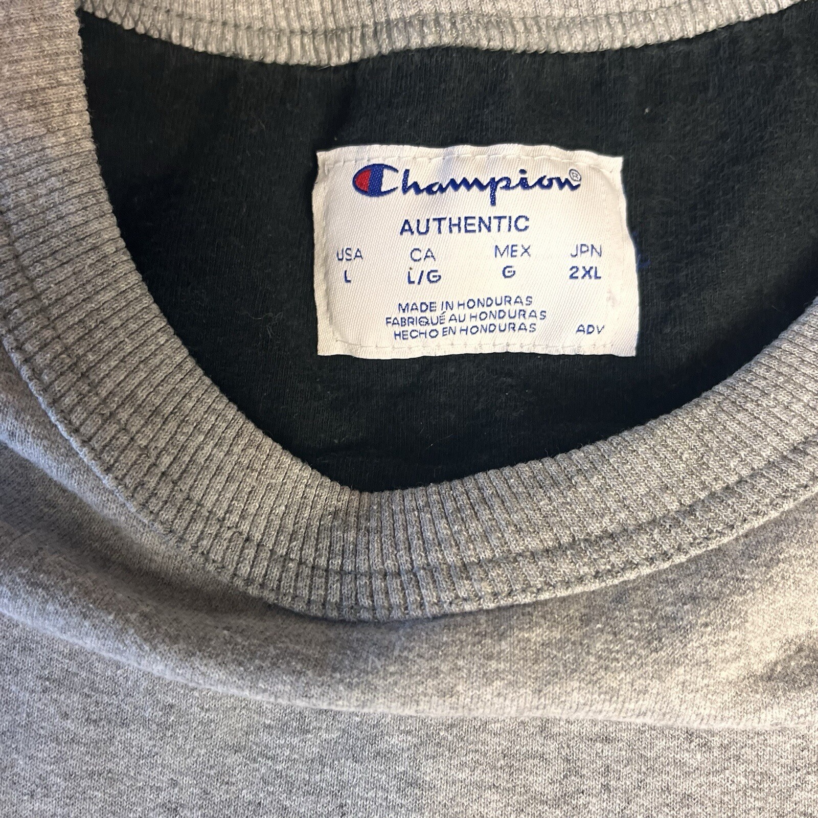 Champion Sweatshirt Men’s Large Gray S0888 Powerblend Fleece Authentic Pullover