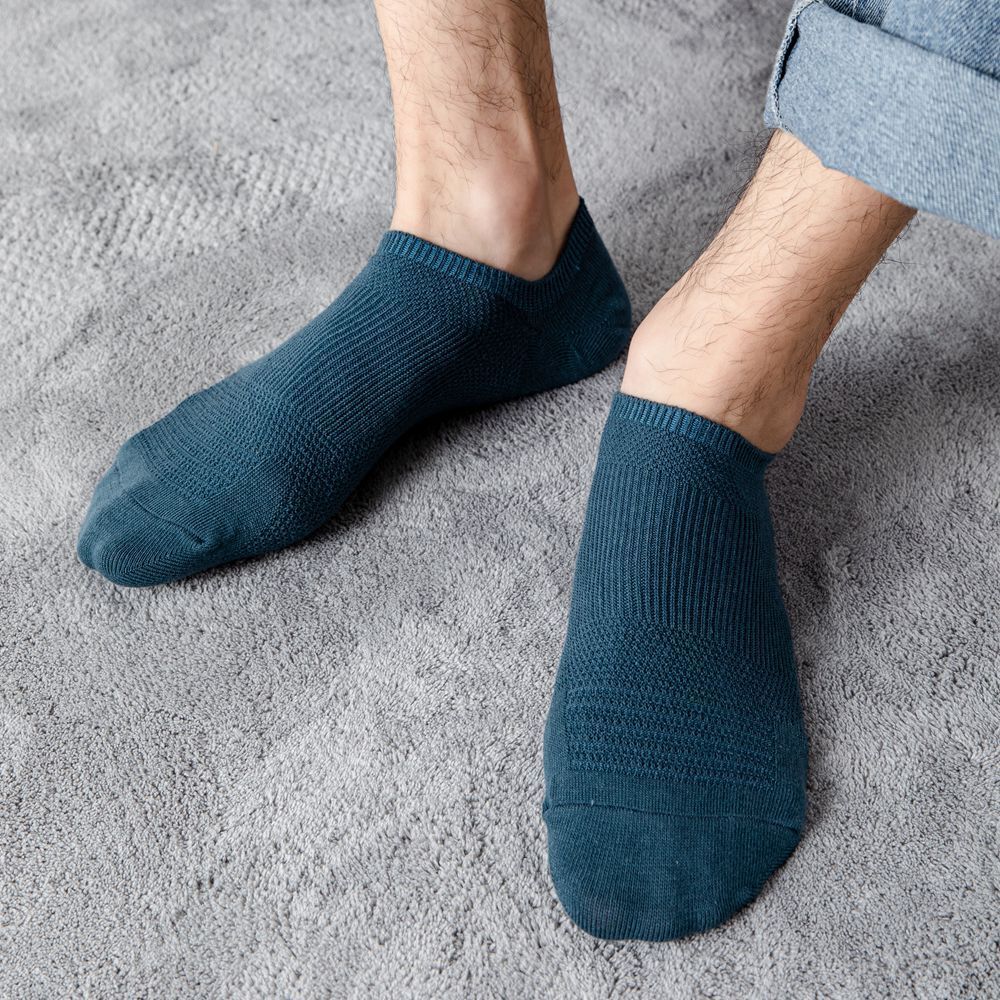 5 Pairs Men Cotton Short Tube Low Cut Boat Socks Breathable Thin Stretch Socks