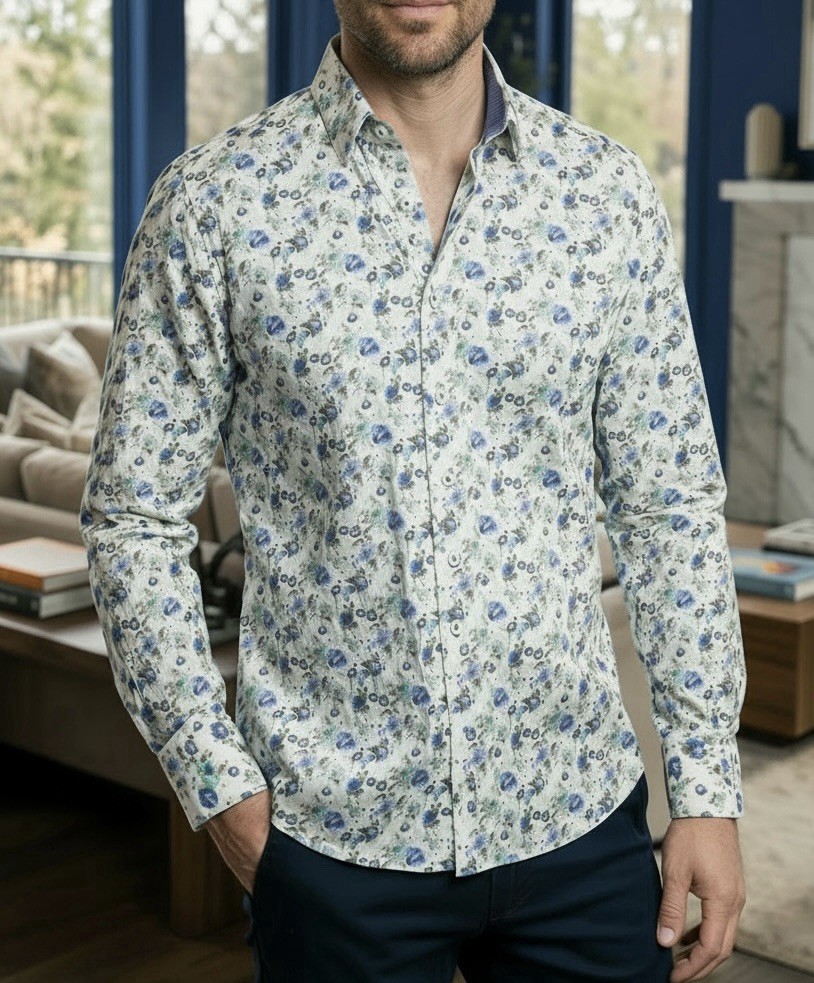 Nick Graham Stretch Men’s 15 32/33 Button-Up Long Sleeve Shirt Modern Fit Cotton