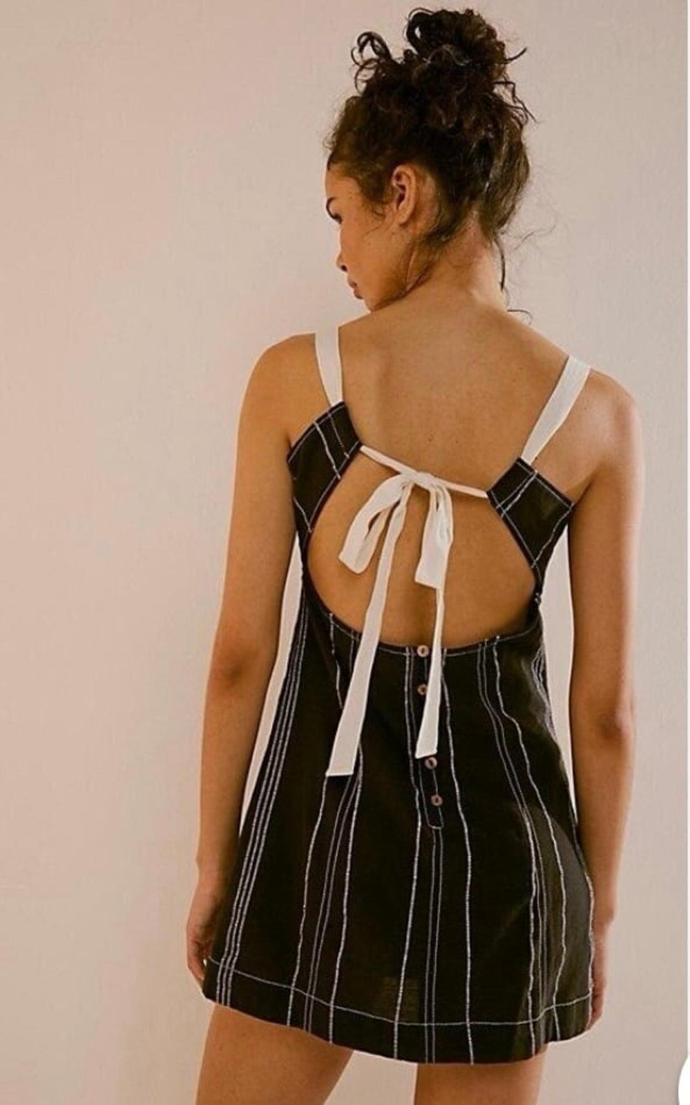 Free People Est Sailor Mini Striped Dress Babydoll Laceup Cotton S New 285327
