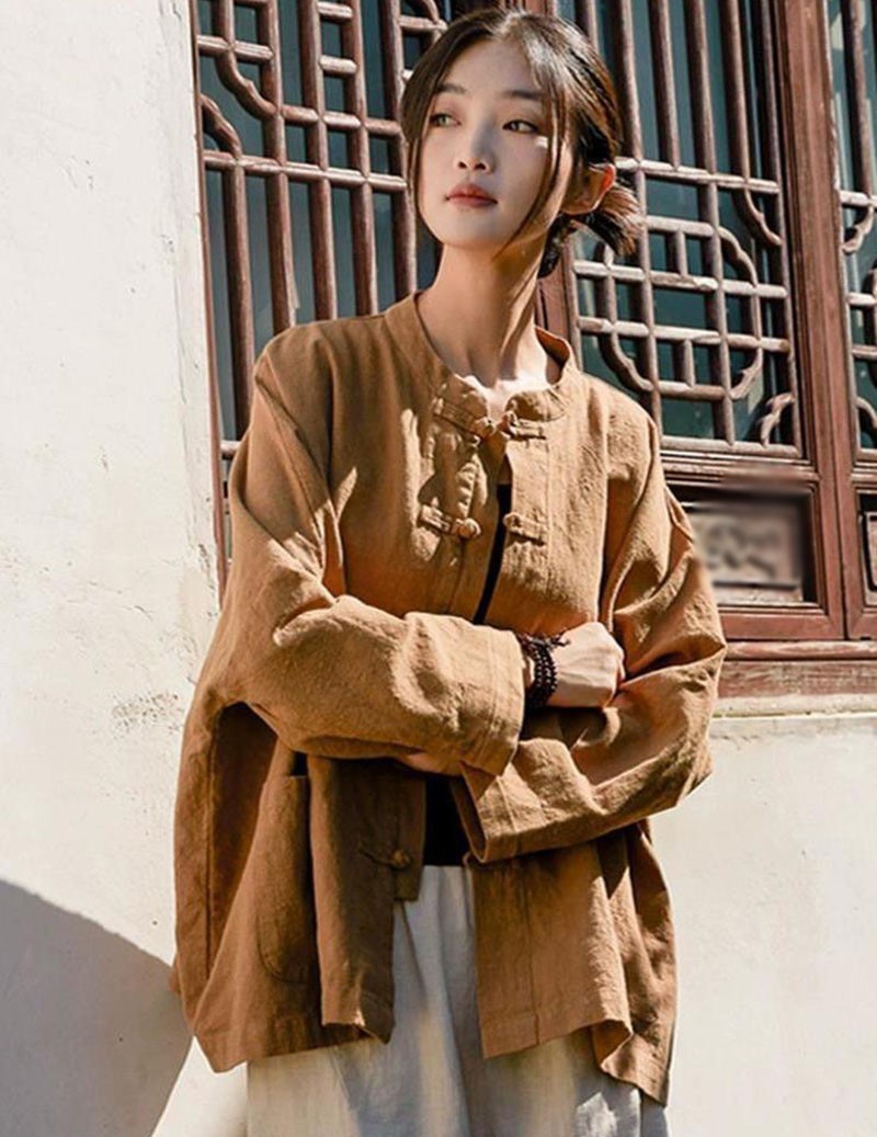 New Womens Cotton Linen Loose Cardigan Long Sleeve Shirts Tops Blouse Coats