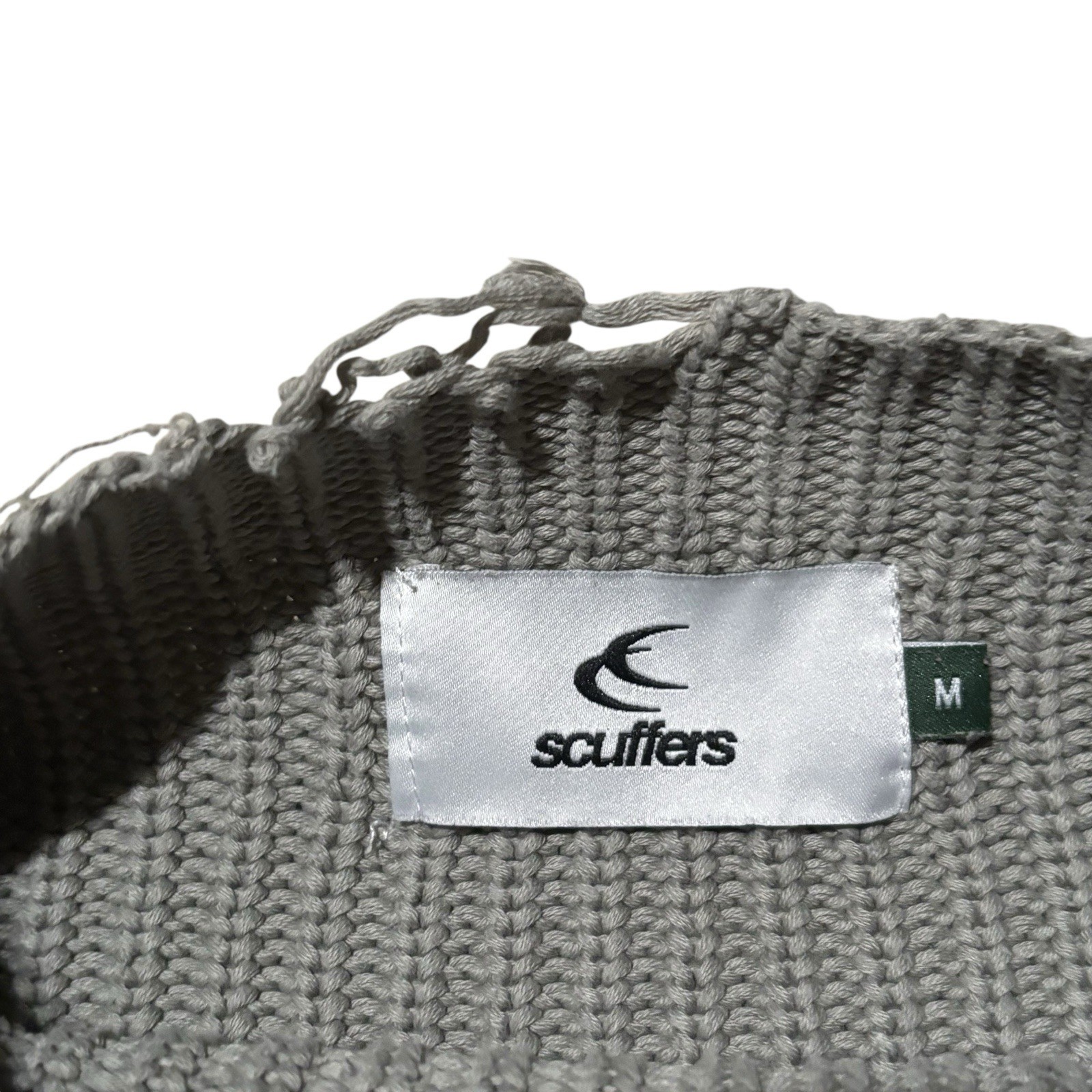 Scuffers Cropped Knit Long Sleeve Cotton Sweater Women’s Size M In Light Green