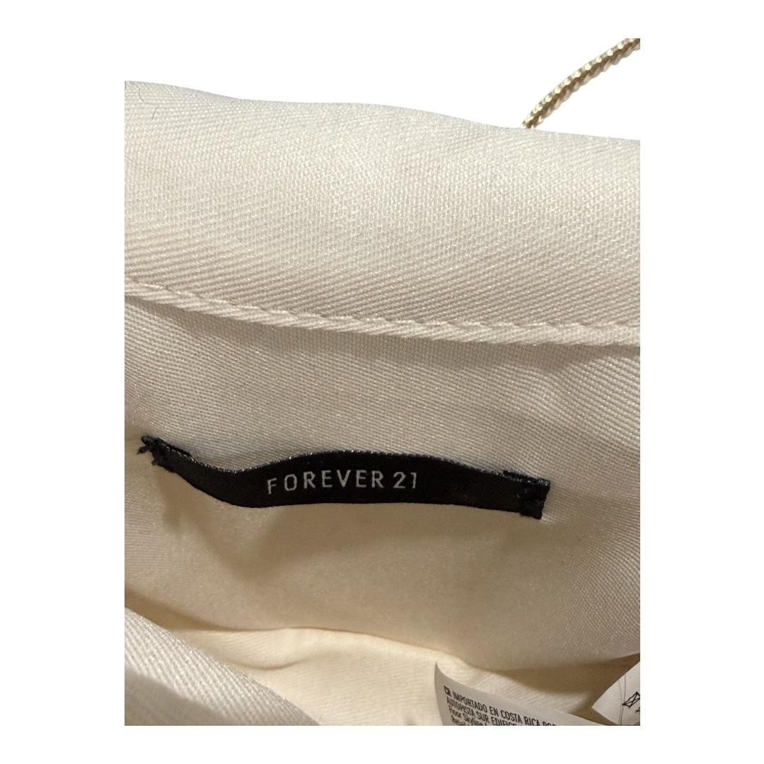 Forever 21 Crossbody Bag Purse Womens Small White Quilted Chain Strap Evening