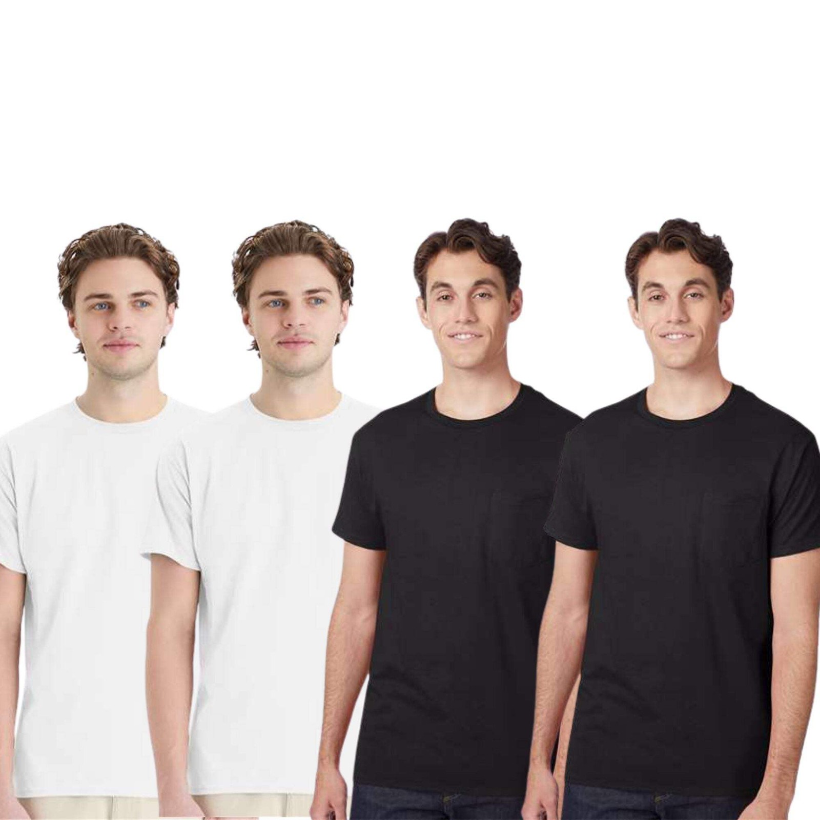 Hanes Mens T Shirts Crewneck Undershirt for Men Casual and Daily Wear – 4 Pack
