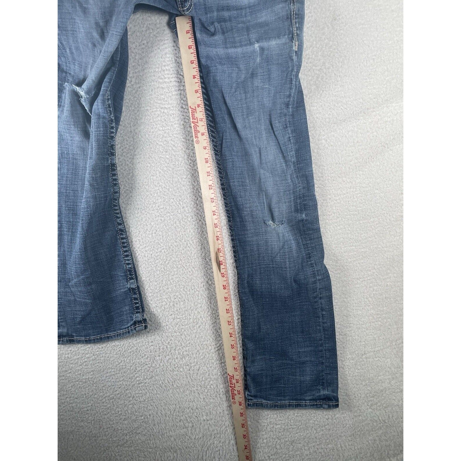 Salvage Buckle Mayhem Jeans Mens 29R 30×30 Blue Denim Distressed Boot Cut Y2K