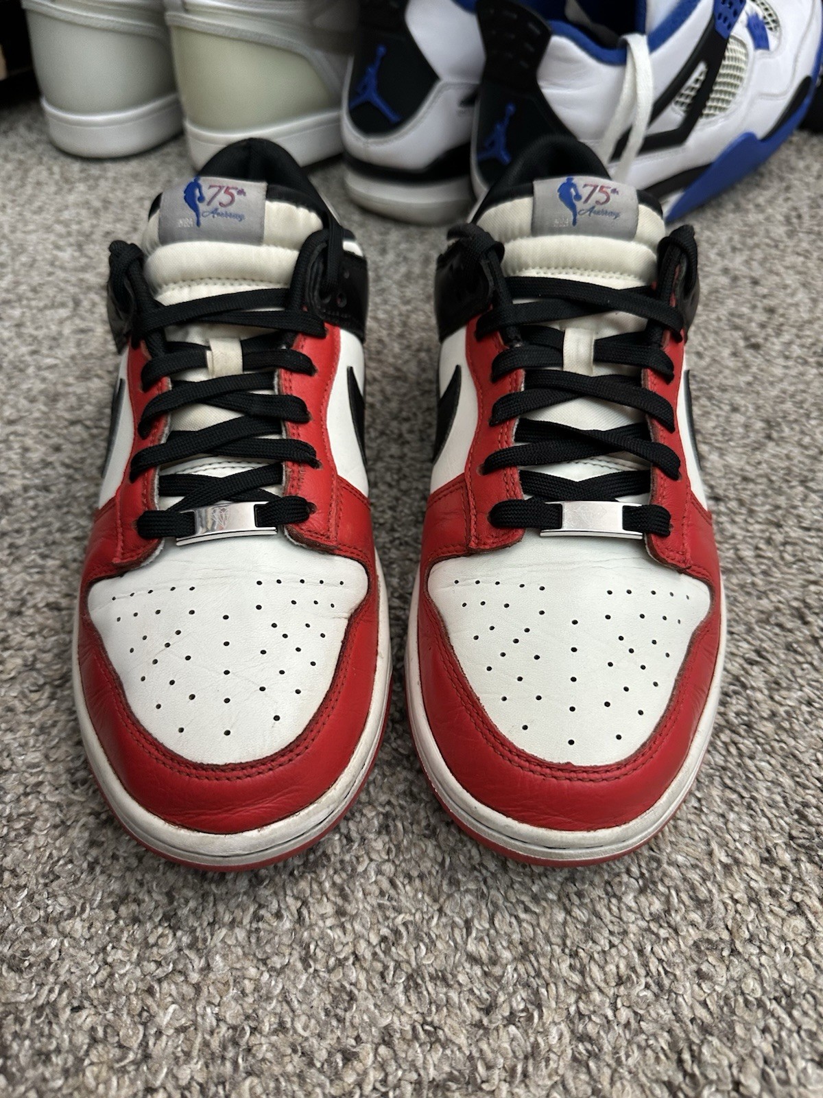 Nike Dunk Low EMB NBA 75th Anniversary Bulls 2021 Black Red White BRED – Size 9
